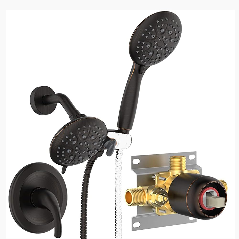 SR SUN RISE 3-Way Rainfall Shower Faucet Set - Oil Rubbed Bronze Shower Head with Handheld Sprayer & 71