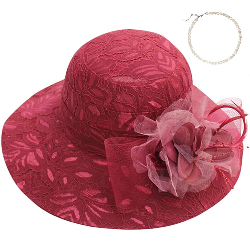 Elegant Kentucky Derby Hats for Women | Lace Fascinators & Tea Party Hats with Earrings | Summer Beach & Church Hats | Perfect for Derby Events, Garden Parties & Weddings