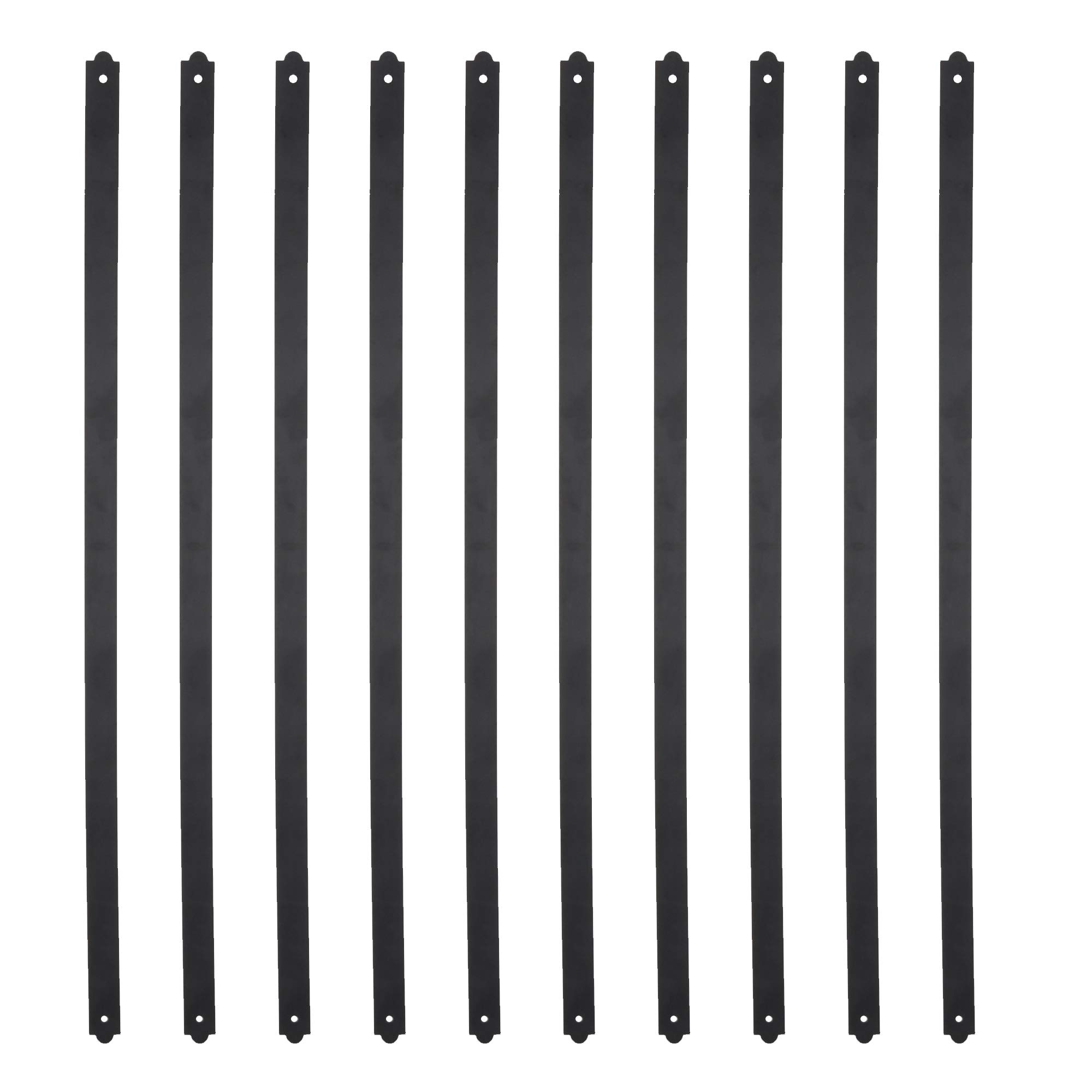 32-1/4 Inch Heavy Duty Flat Iron Deck Balusters with Screws - Matte Black (50 Pack) - Perfect for Wood & Composite Facemount Deck Railings - Outdoor Staircase, Porch & Patio Railing Upgrade