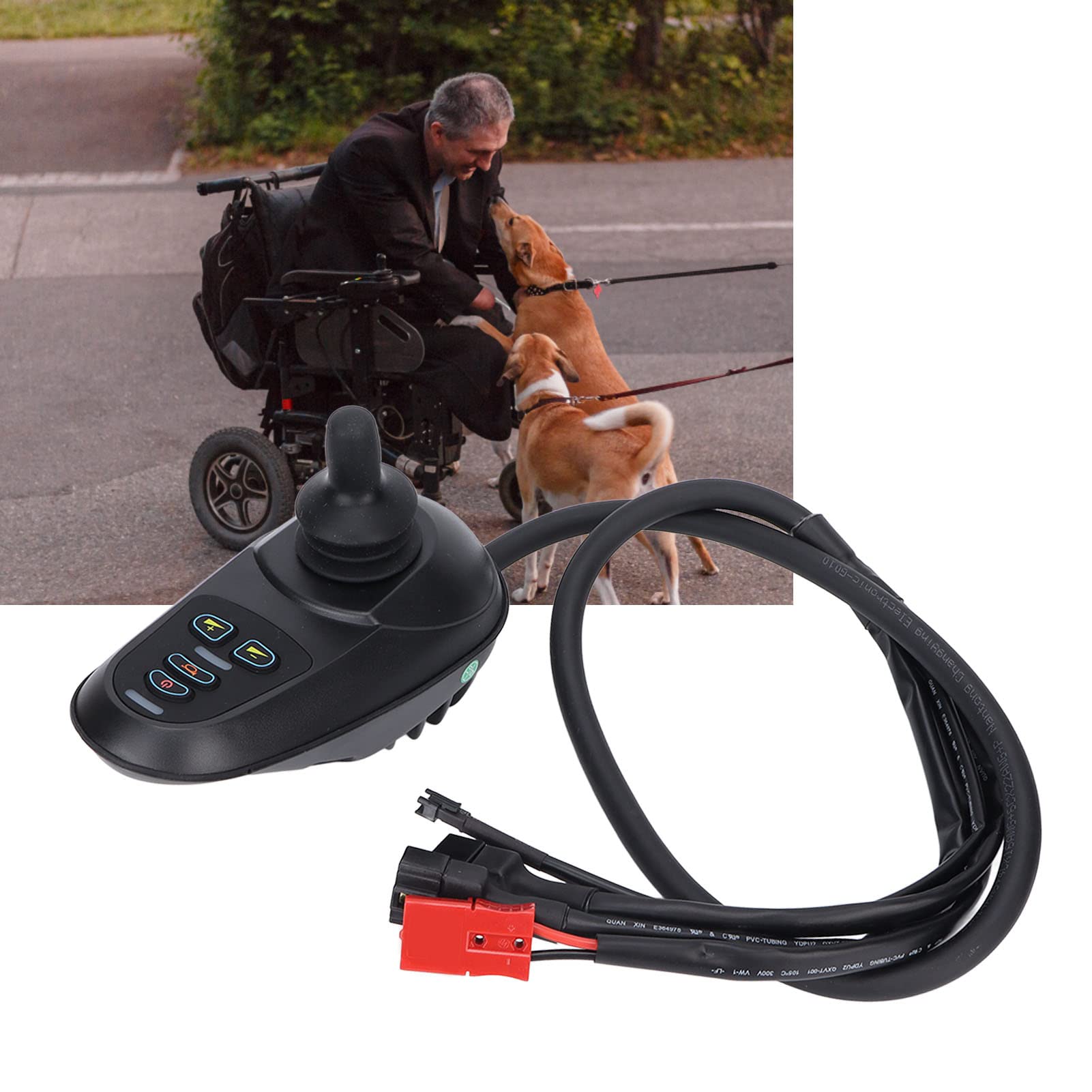 Universal 24V DC Joystick Controller for Electric Wheelchairs - Directional Control for Disabled Users (No Electromagnetic Brake) | Perfect for Home, Hospital & Outdoor Mobility Assistance