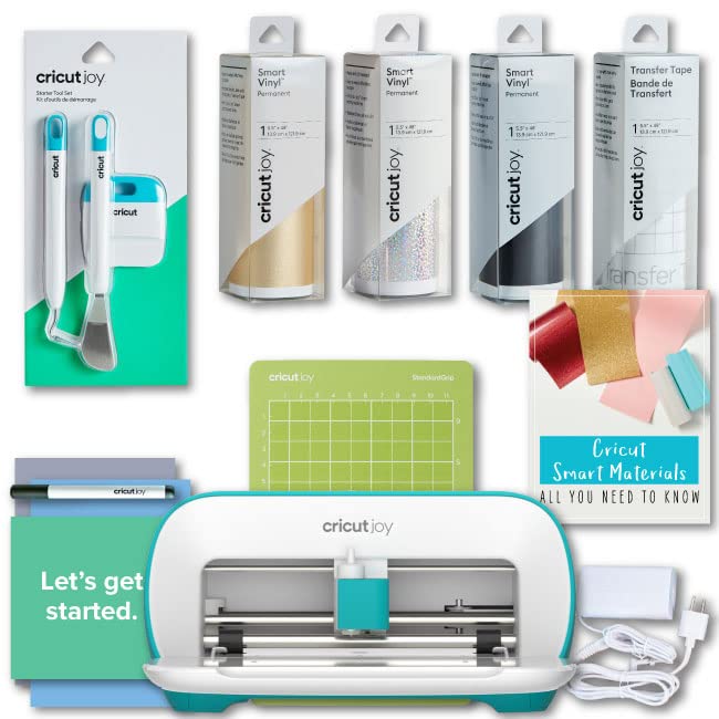 Cricut Joy Smart Cutting Machine with DIY Vinyl Sticker Starter Bundle - Perfect for Crafting, Scrapbooking & Home Decor Projects