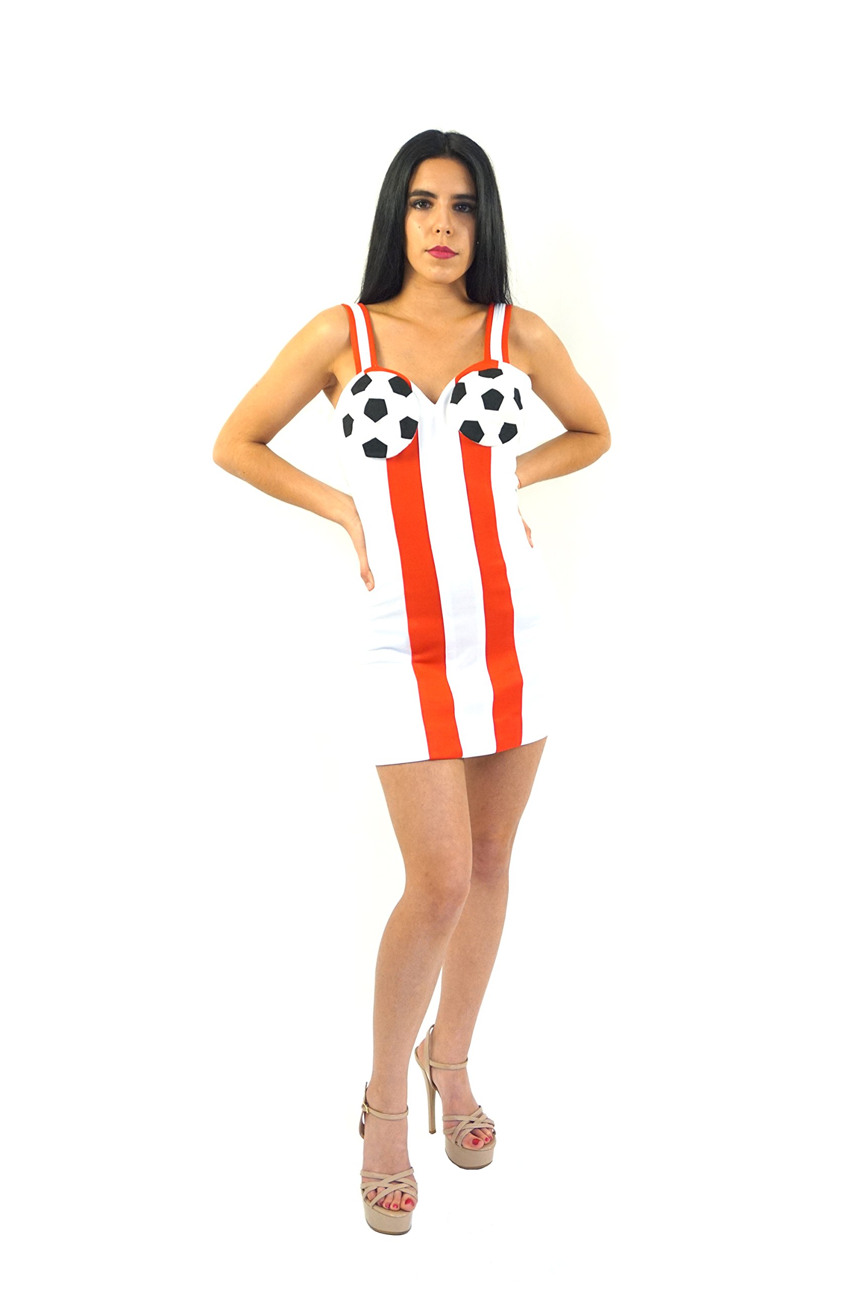 Peru Soccer Fan Dress with Ball Print - Perfect for Game Day, Parties & Fan Events