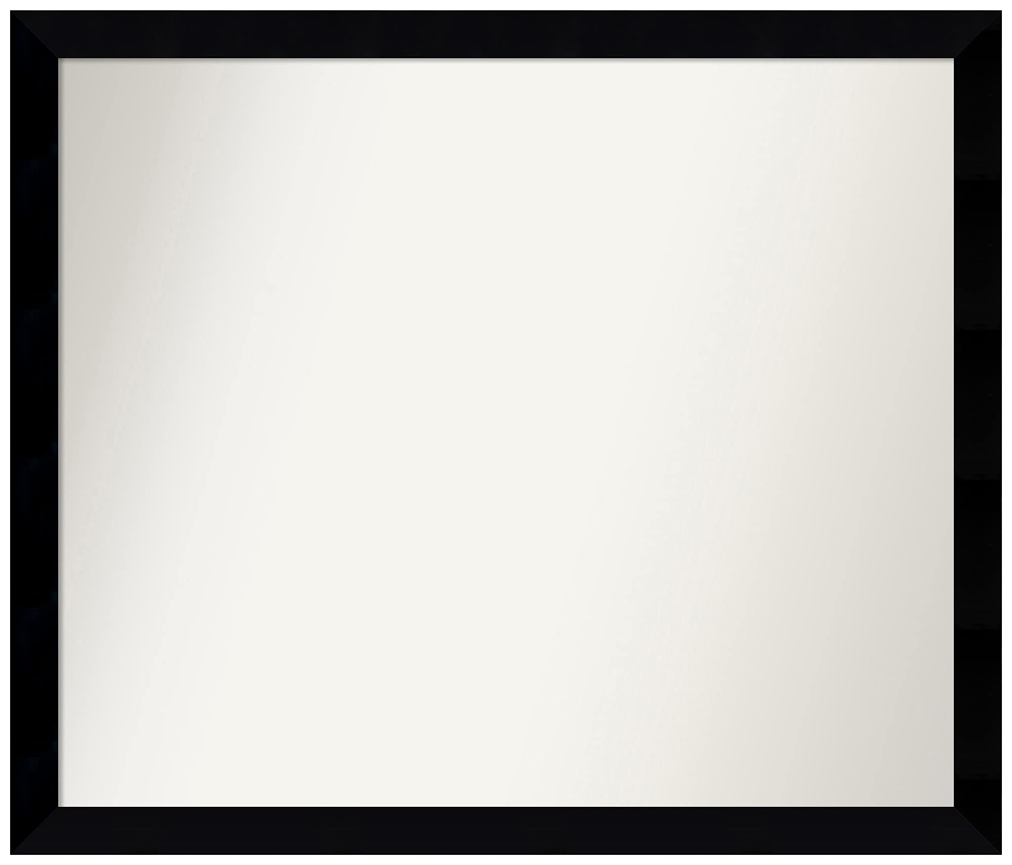 Amanti Art Non-Beveled Custom Wall Mirror 28.5x33.5 Inches - Black Museum Frame - Bathroom, Living Room, Bedroom Decor - Various Sizes Available - Elegant Home & Office Wall Mirror