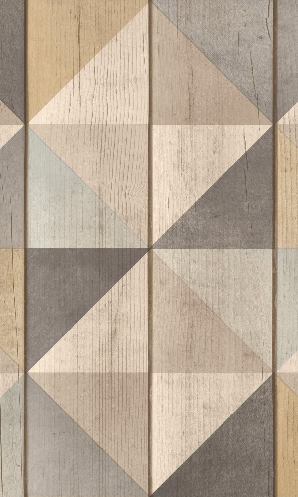 Brown Diamond Cottage Wood Wallpaper R6648 - Peel and Stick Self-Adhesive Wallpaper for Bedroom, Living Room, Kitchen - Easy to Install & Removable Vintage Wood Plank Design