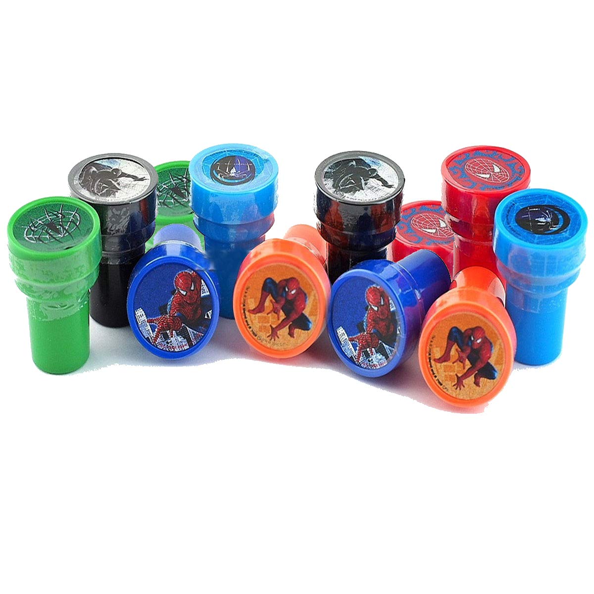12pcs Spiderman Self-Inking Stamps for Kids Birthday Party Favors