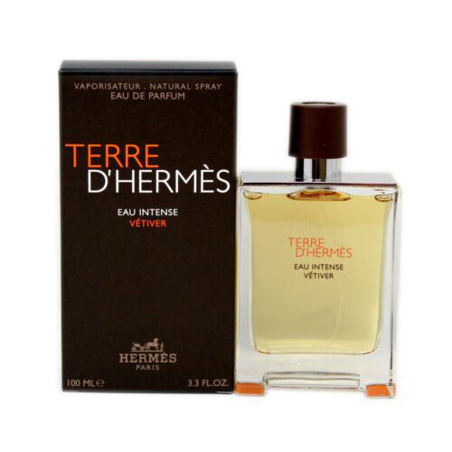 Hermes Terre D'Hermes Eau Intense Vetiver 100ml Eau de Parfum for Men - Fresh Woody Citrus Scent, Long-Lasting Luxury Cologne for Day & Night Wear, Office & Special Occasions