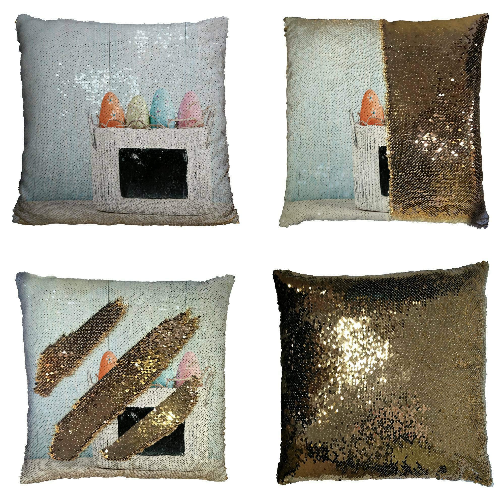 Blue Wooden Easter Egg Pillow Cover 20x30 Inch - Decorative Cushion Case for Spring Home Decor, Sofa, Bedroom & Seasonal Holiday Styling