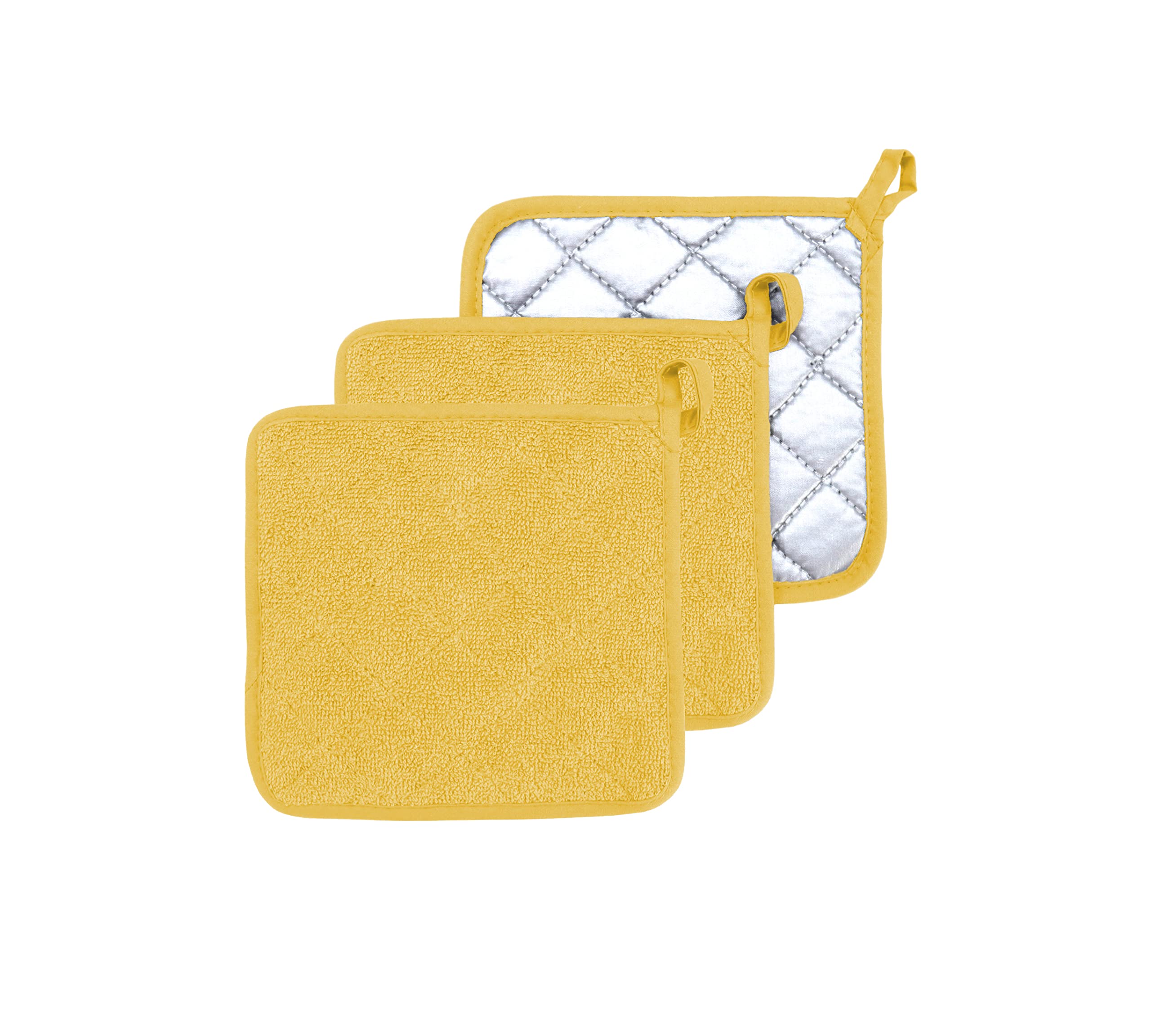 Heat Resistant Cotton Oven Mitts & Pot Holders Set of 3 - 7