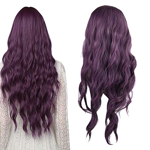Long Curly Purple Wig for Women - 26