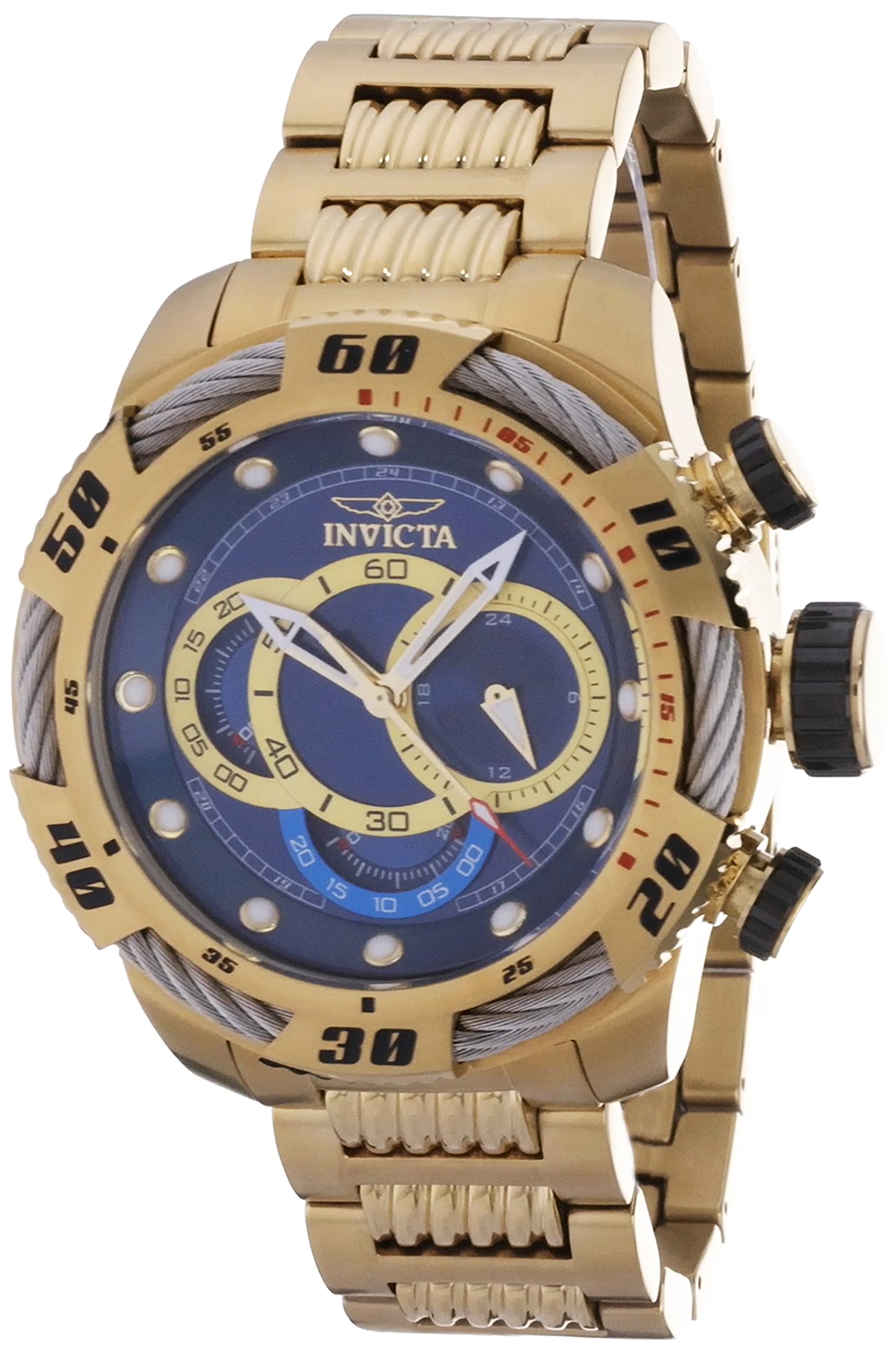 Invicta Men's Speedway Quartz Watch - Gold-Tone Stainless Steel, Chronograph, Date Display, Water Resistant - Perfect for Business, Casual & Outdoor Activities (Model 25483)