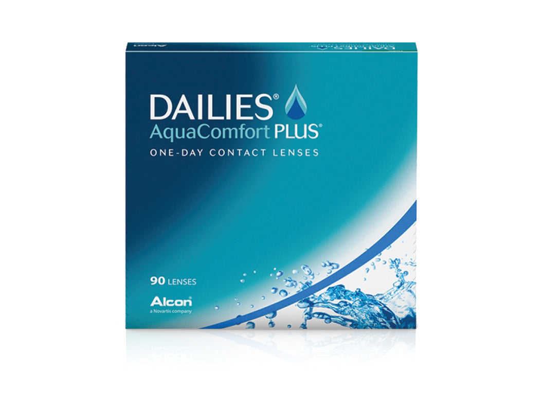 DAILIES AquaComfort Plus Daily Disposable Contact Lenses - 90 Pack (30 Lenses x 3) for All-Day Comfort & Moisture - Perfect for Work, Travel & Active Lifestyles