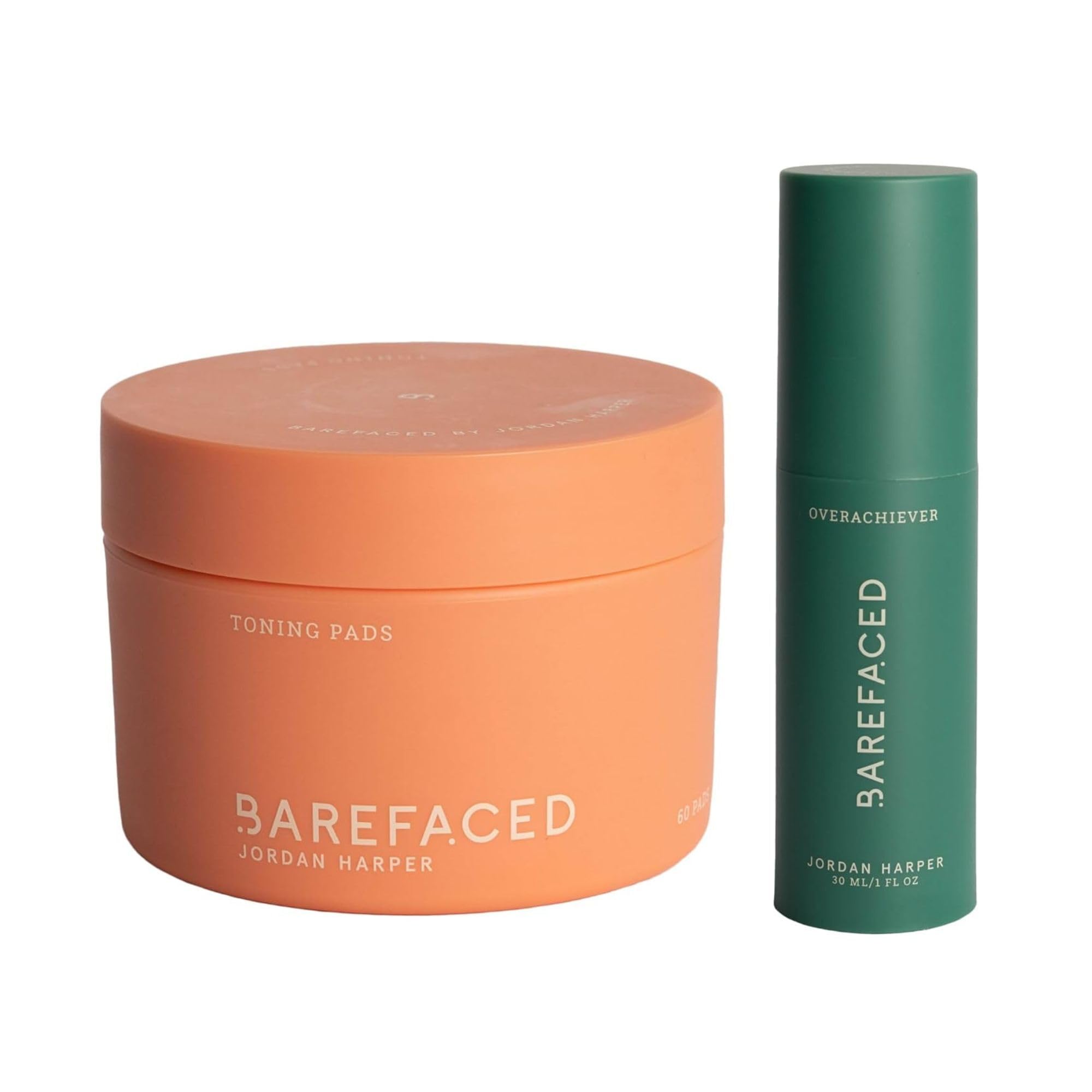 Barefaced Skincare Essentials - Exfoliating Toning Pads & Skin Booster Serum for Glowing Skin | Daily Facial Treatment for Acne, Pores & Dullness