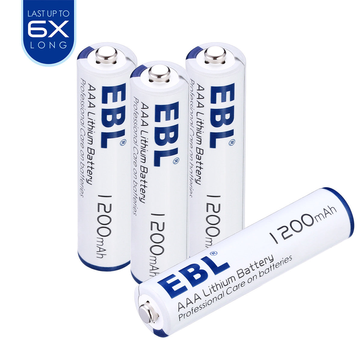 EBL 1200mAh 1.5V AAA Lithium Batteries - Long Lasting Non-Rechargeable Batteries for Cameras, Toys, Flashlights & More - 8 Pack