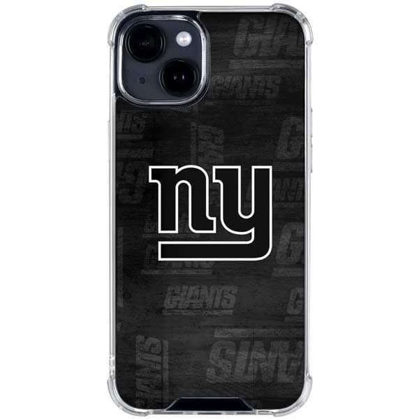 Officially Licensed NFL New York Giants Black & White Design Clear Phone Case for iPhone 15 Plus - Slim Protective Cover for Everyday Use, Sports Events & Team Pride