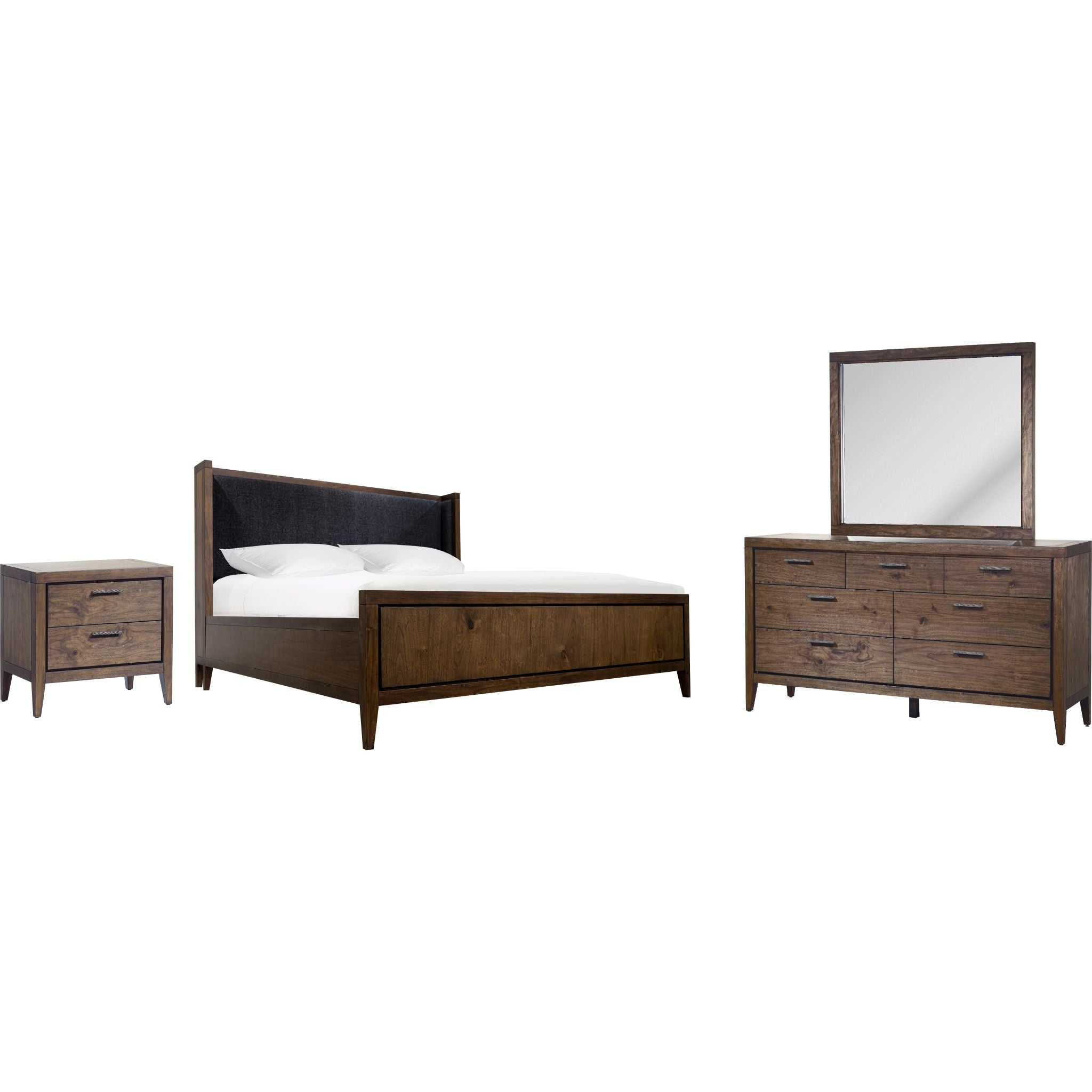 Boracay Platform Bed Frame - Wild Oats Brown Finish - Modern Minimalist Wooden Bed for Master Bedroom, Guest Room & Small Spaces