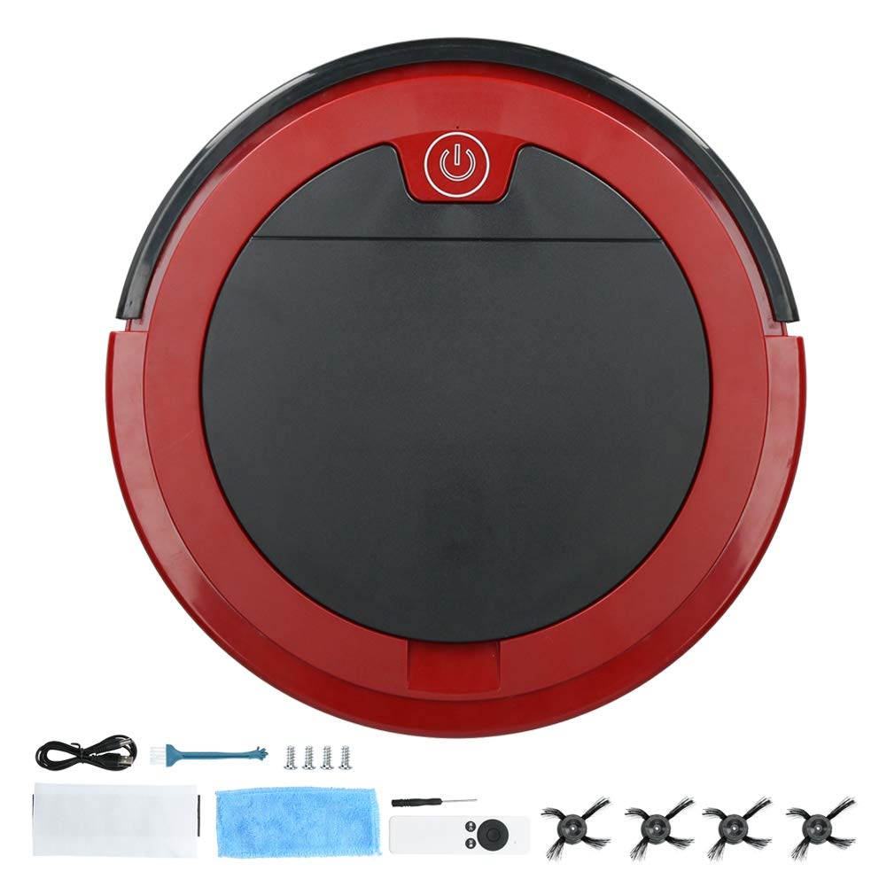 Rechargeable Robot Vacuum Cleaner with Remote Control - Smart Anti-Drop Design for Pet Hair & Medium Pile Carpets - Ideal for Hardwood Floors, Tile & Home Cleaning