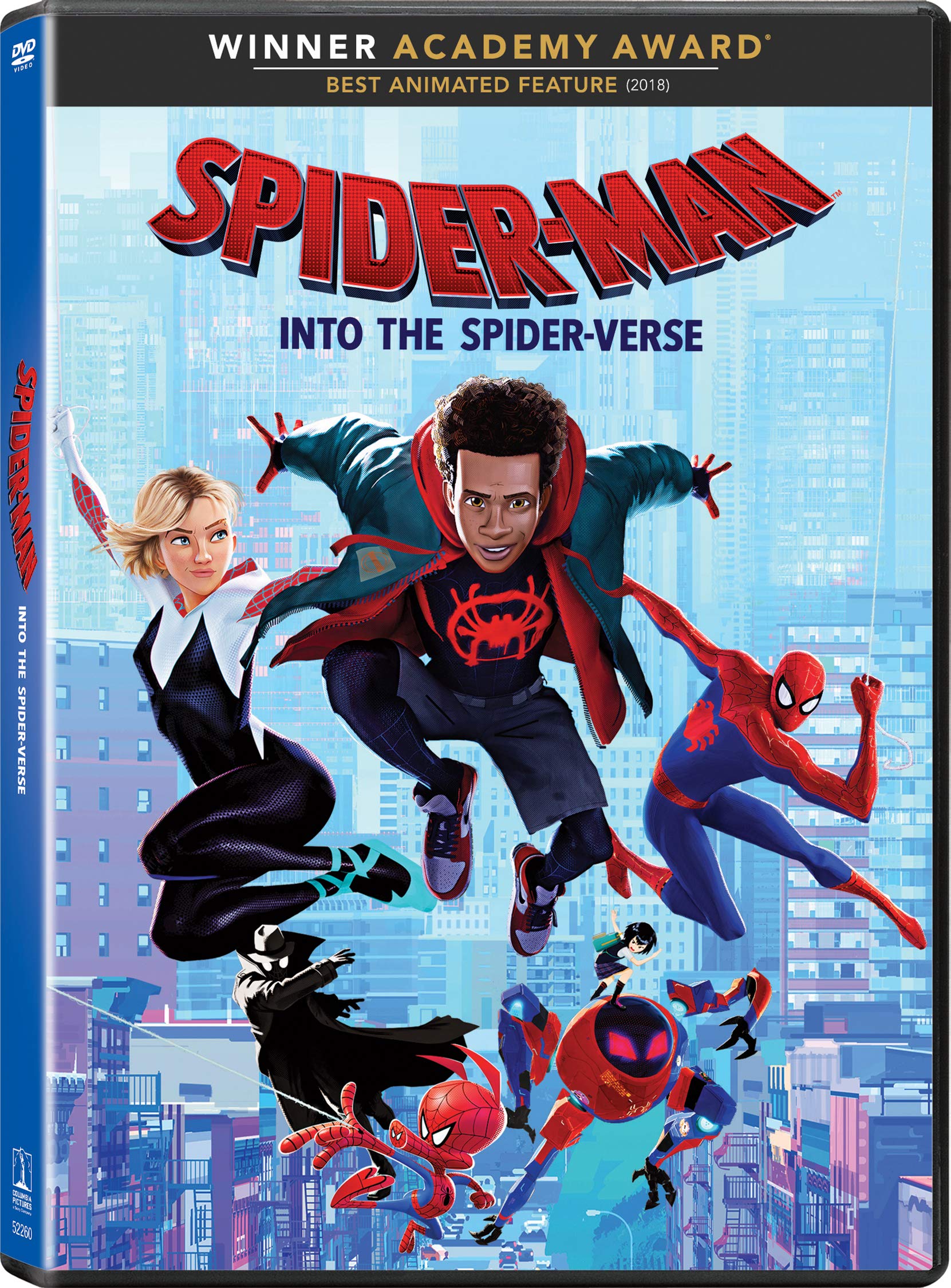 Spider-Man: Into the Spider-Verse DVD - Animated Superhero Movie for Kids & Adults - Perfect for Family Movie Nights & Marvel Fans Collection