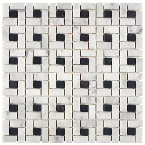 Premium Carrara White Gioia Marble Pinwheel Mosaic Tile - Natural Stone Backsplash for Kitchen & Bathroom Wall Decor