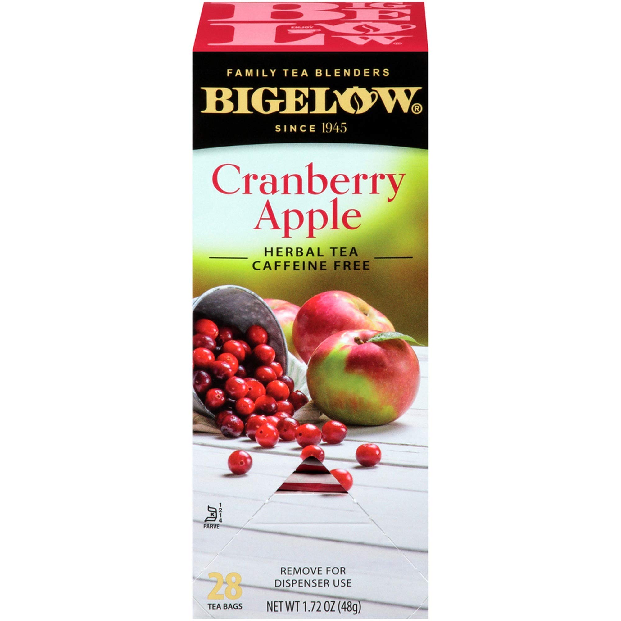 Bigelow Cranberry Apple Herbal Tea Bags - 28 Count Box | Caffeine-Free, Antioxidant-Rich, Perfect for Relaxation & Afternoon Tea Time