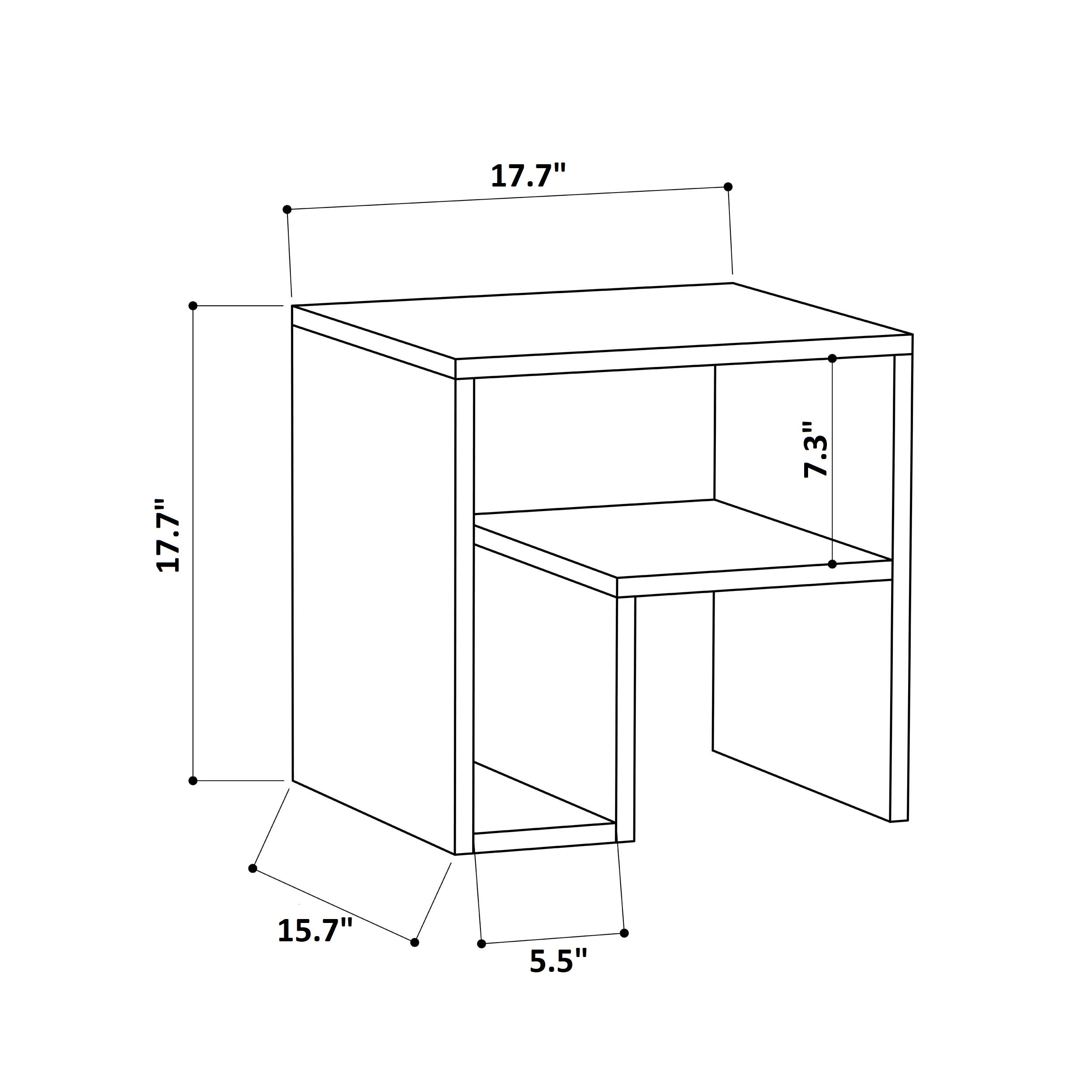 Modern Maynard Side Table - Small End Table with Storage Shelf for Living Room, Bedroom & Office - Stylish Nightstand for Home Decor