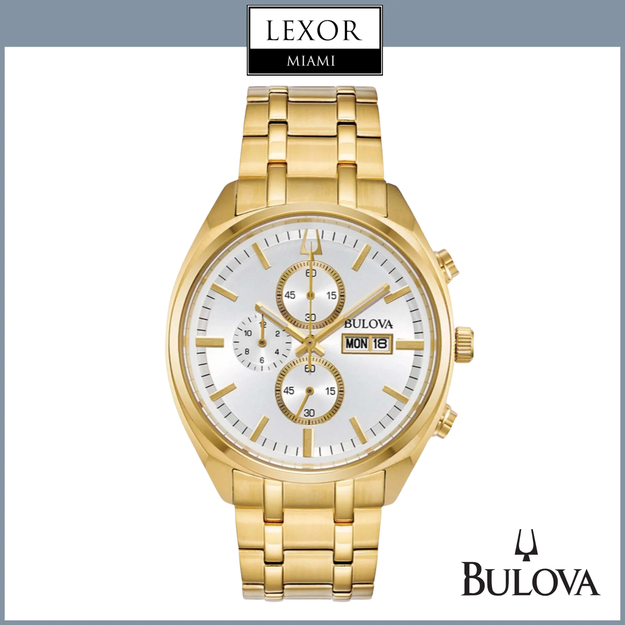 Bulova Surveyor 97C109 Men's Chronograph Watch - Stainless Steel Waterproof Wristwatch for Business, Casual & Outdoor Activities
