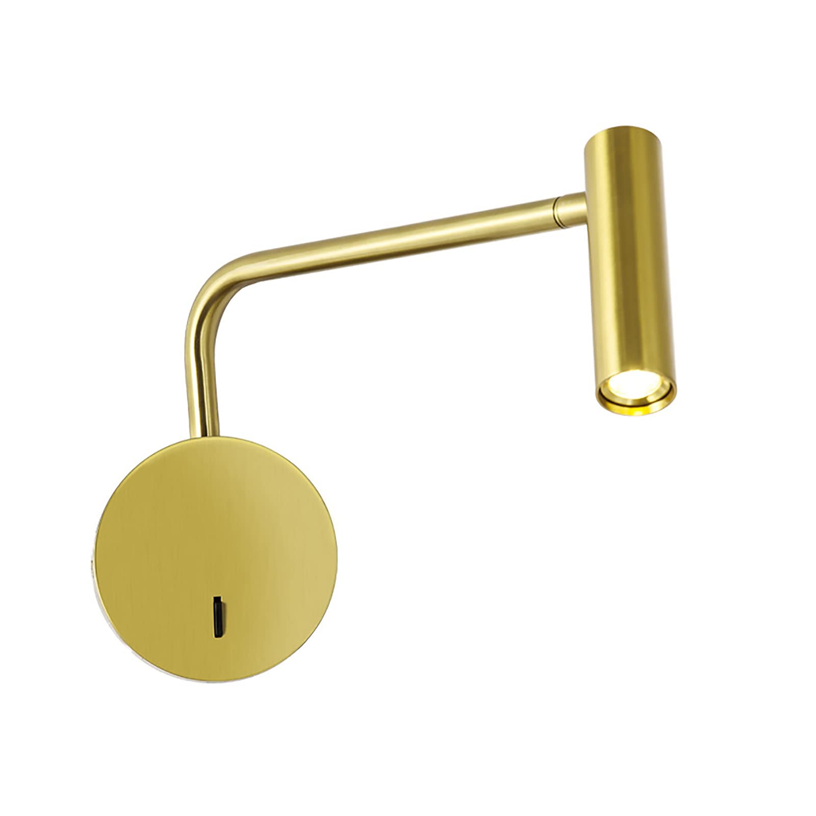 Modern LED Wall Lamp for Bedroom - 350° Rotatable Reading Light with Push Switch, 3000K Warm White & Gold Finish - Perfect for Hotels, Bedside Reading, and Living Room Accent Lighting