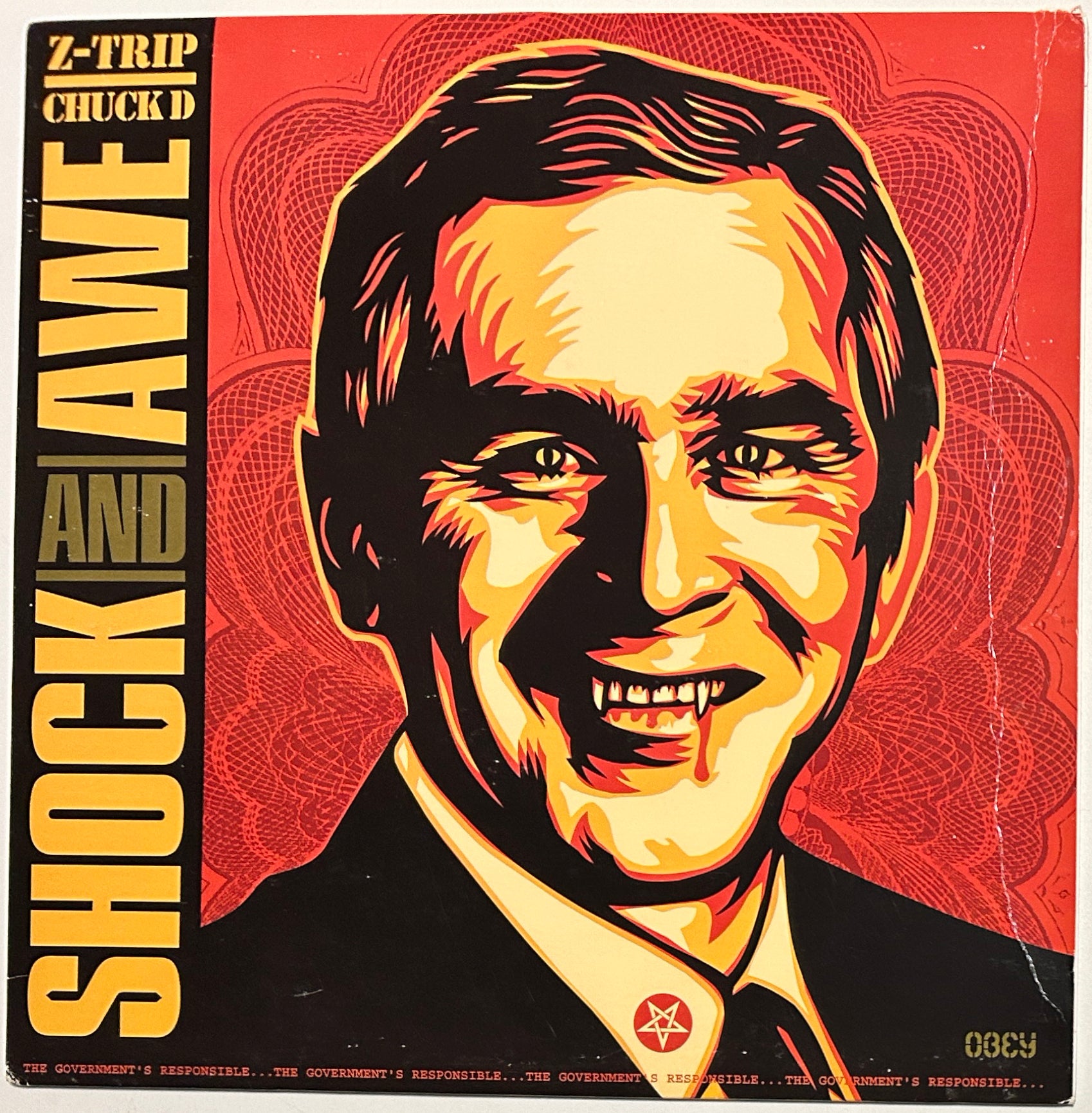 Shepard Fairey Z Trip Shock and Awe Vinyl Record - Limited Edition Street Art Music Collectible for Home Decor & Music Enthusiasts