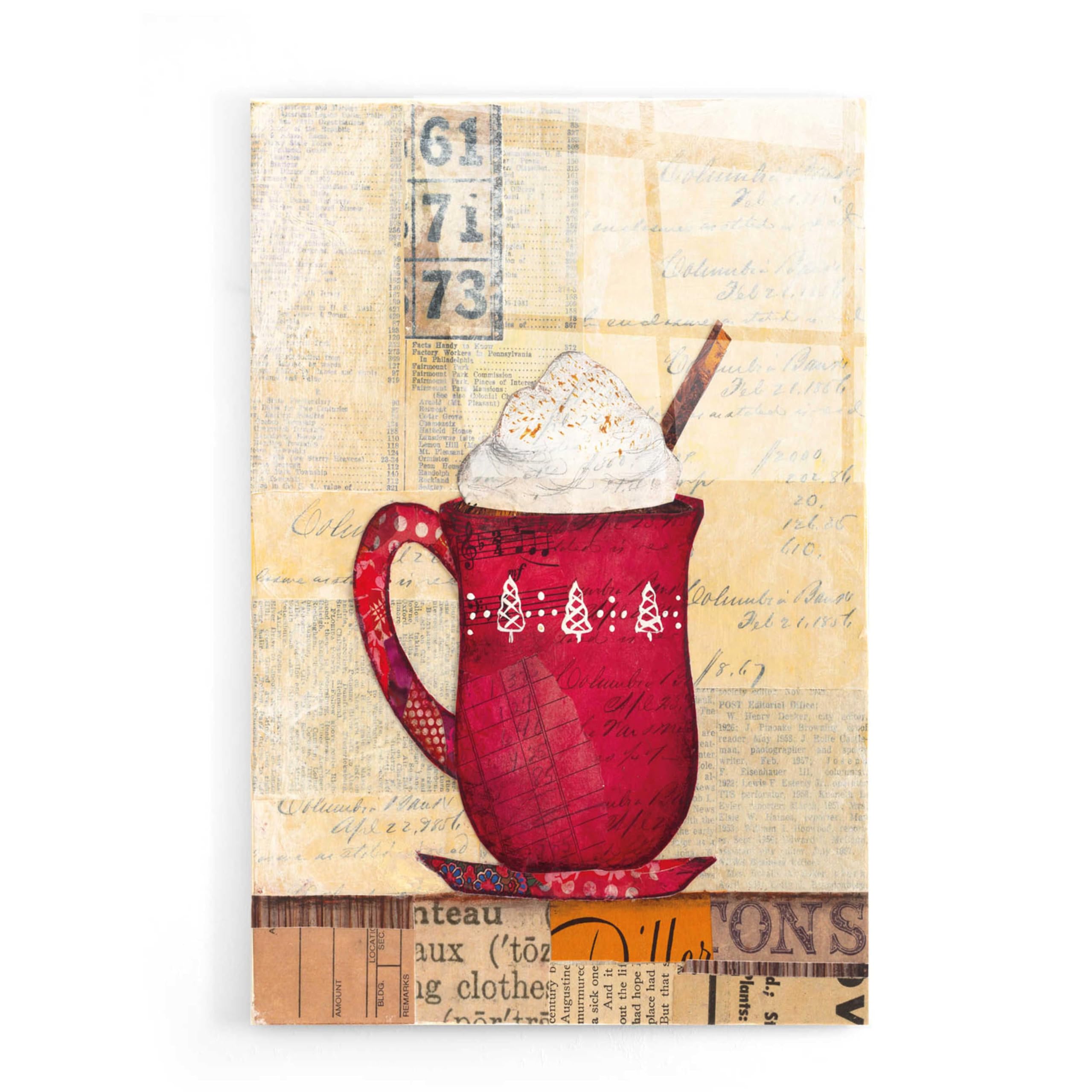 Cozy Cups III by Courtney Prahl - 16x24 Inch Acrylic Glass Wall Art Painting, Modern Home Decor for Living Room, Bedroom & Office