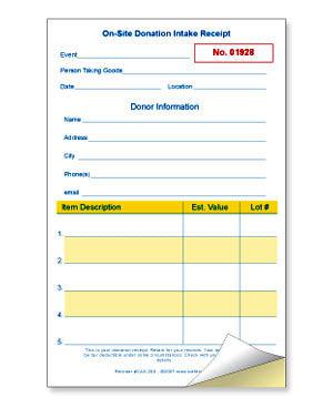 Numbered Donation Receipts for Nonprofits - 2 or 3 Part Carbonless Forms (25/Pack) | Perfect for Church Fundraisers, Charity Events & Tax Deduction Tracking
