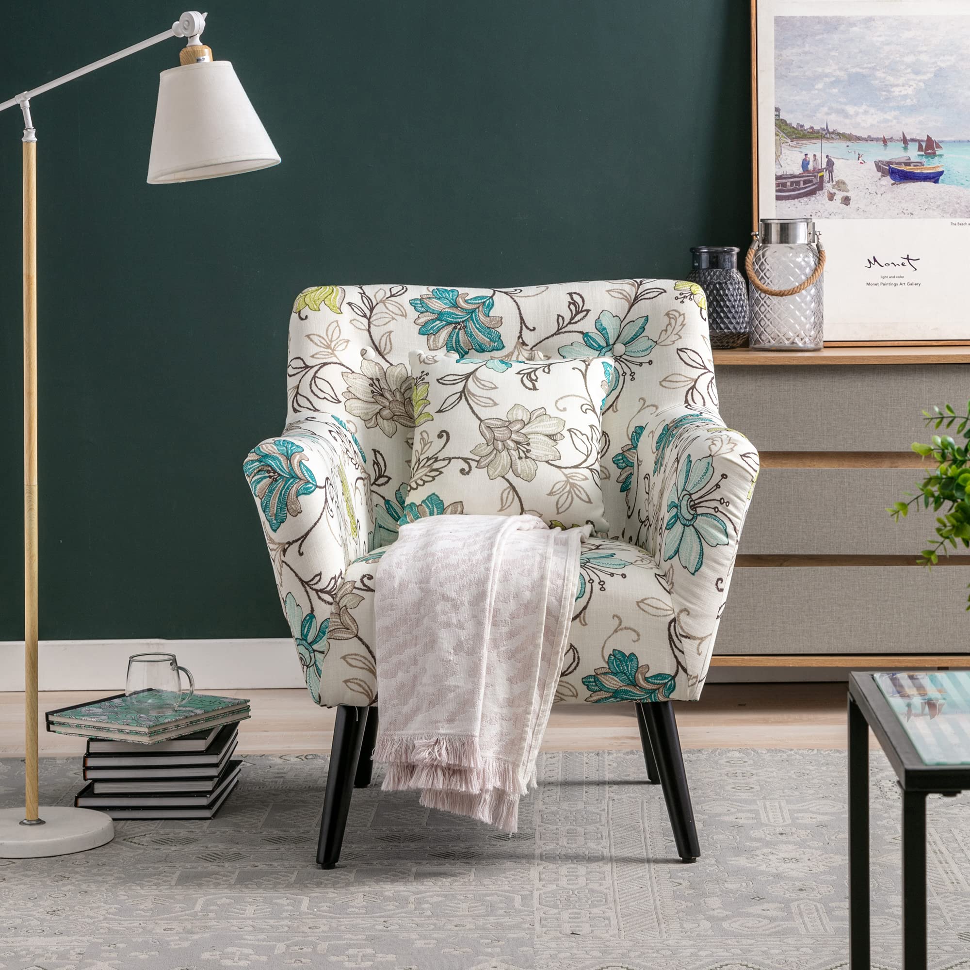 Modern Accent Chair with Cushion - Upholstered Armchair for Living Room, Bedroom, or Office - Comfortable Lounge Chair for Reading Nook, Home Decor, and Relaxation