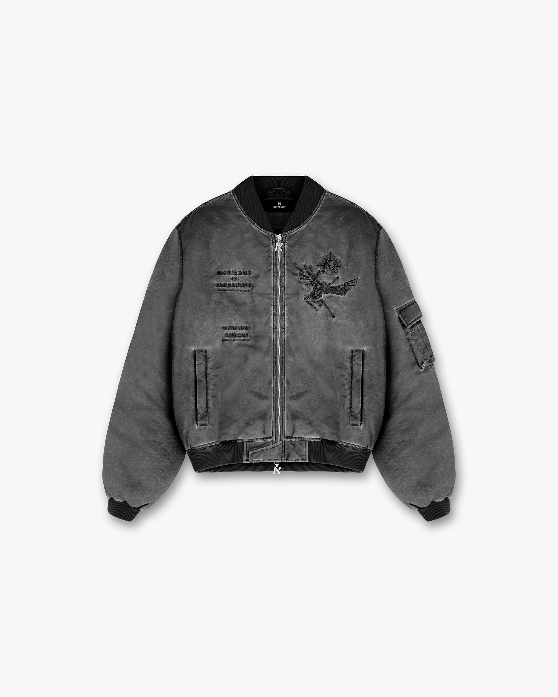 Icarus Flight Bomber Jacket - Premium Jet Black Aviator Style Leather Jacket for Men | Perfect for Motorcycle Riding, Casual Outfits & Night Out