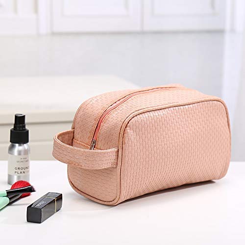 Premium Waterproof PU Leather Makeup Bag - Travel Cosmetic Organizer for Women, Beauty Storage Case with Makeup Brushes (Black) - Perfect for Travel, Gym & Daily Essentials