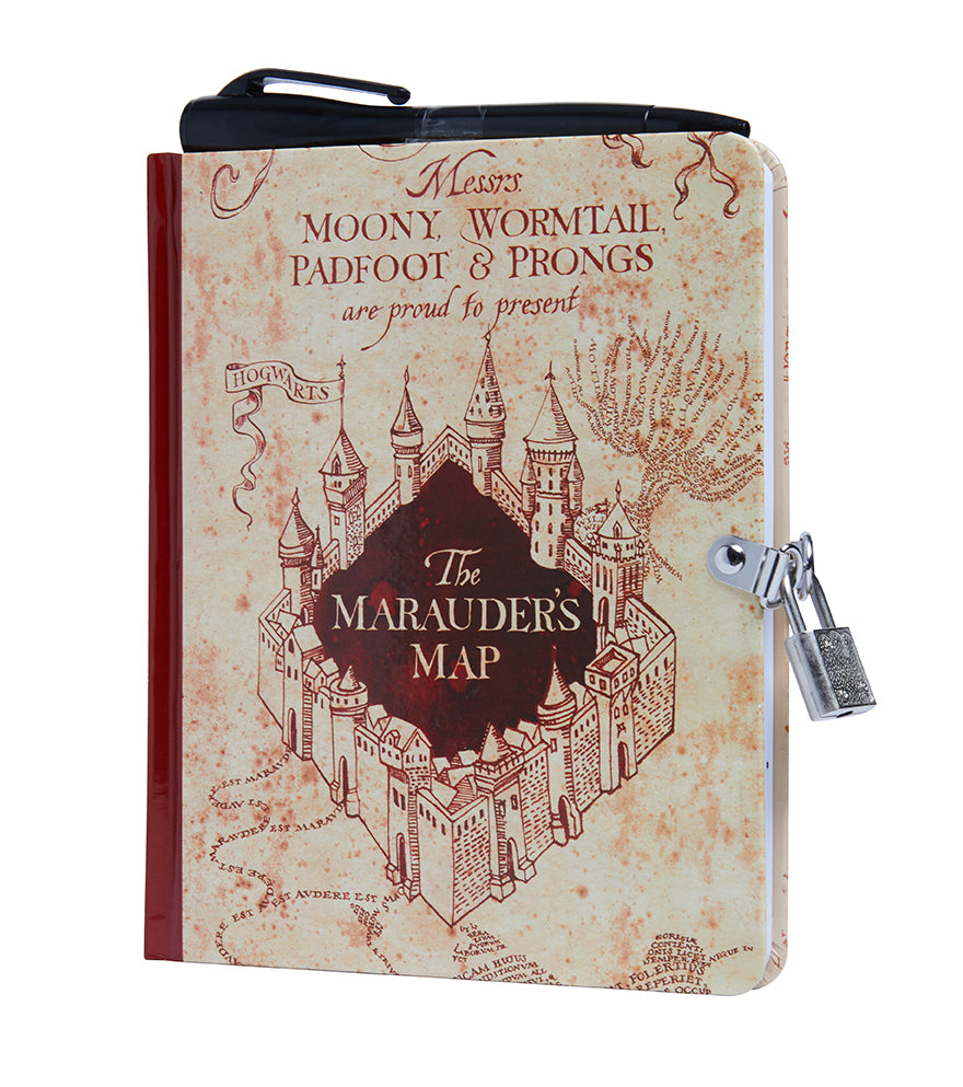 Harry Potter Marauder's Map Lock & Key Diary - Secret Journal for Wizards, Perfect for Collectors & Fans - Great for Note Taking, Spell Tracking & Magical Adventures