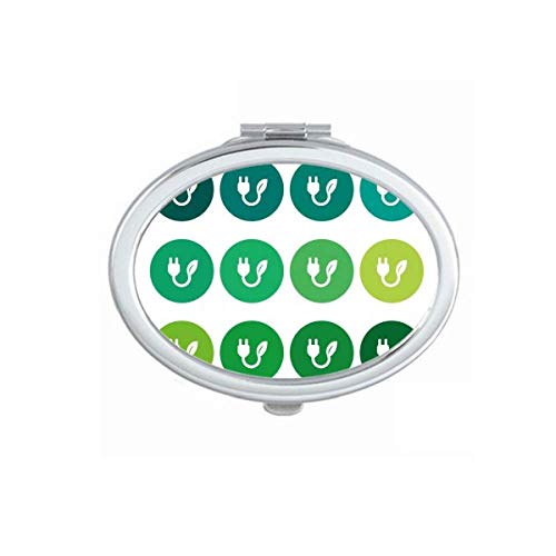 DIYthinker Green Leaf Pattern Portable Foldable Double-Sided Makeup Mirror with USB Charging Cable - Perfect for Travel, Home, and Vanity Organizer