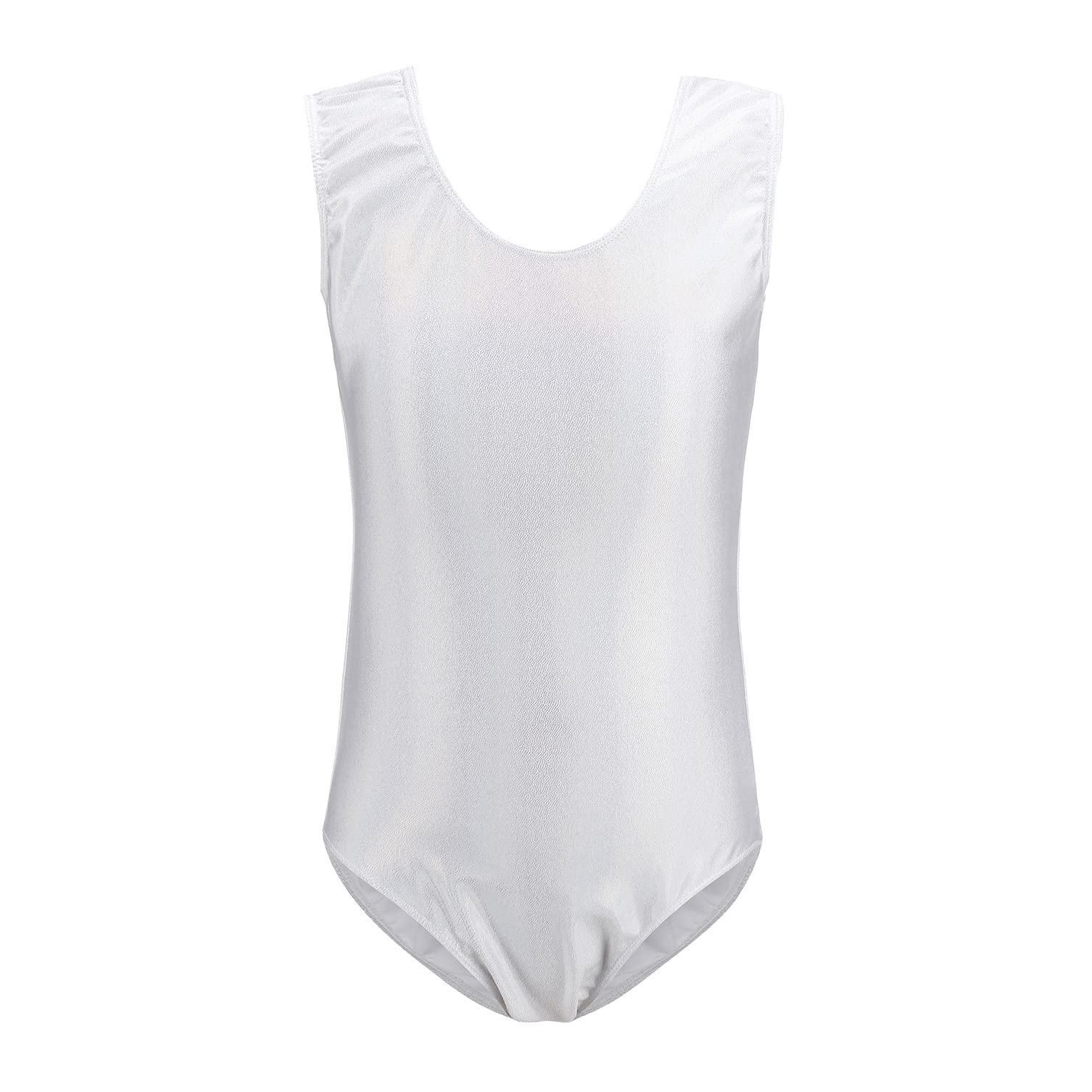 Viriber Girls Gymnastics Dance Leotard - Long Sleeve Shiny Metallic Spandex Ballet Suit for Performance & Practice