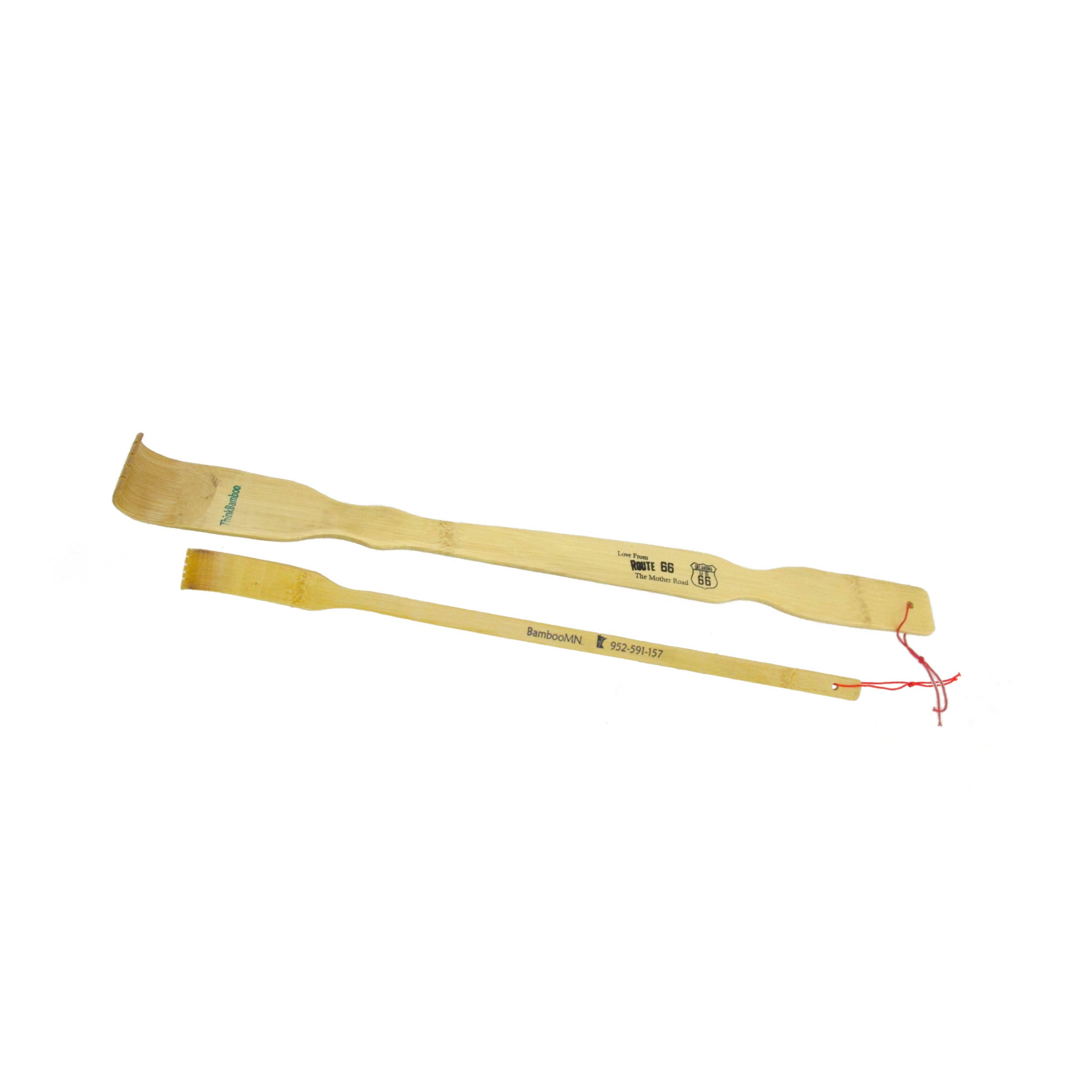 BambooMN 100-Pack Route 66 Oklahoma 18-Inch Bamboo Back Scratcher with Free Travel Back Scratcher - Perfect for Home, Office & Travel Relief