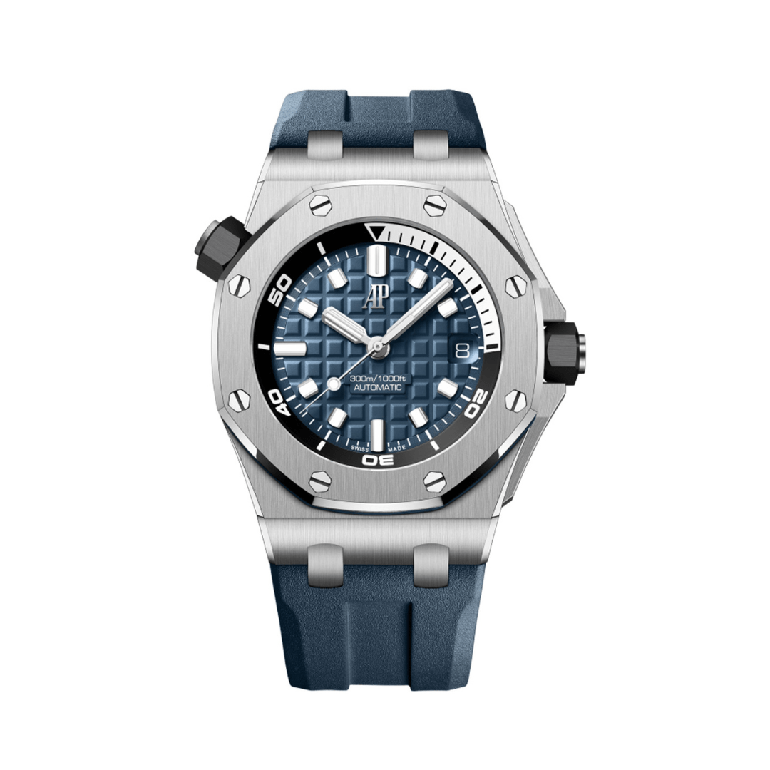 Audemars Piguet Royal Oak Offshore 15720ST Diver Watch - Stainless Steel Case, Blue Dial, Waterproof Luxury Timepiece for Men | Perfect for Diving, Business & Formal Occasions