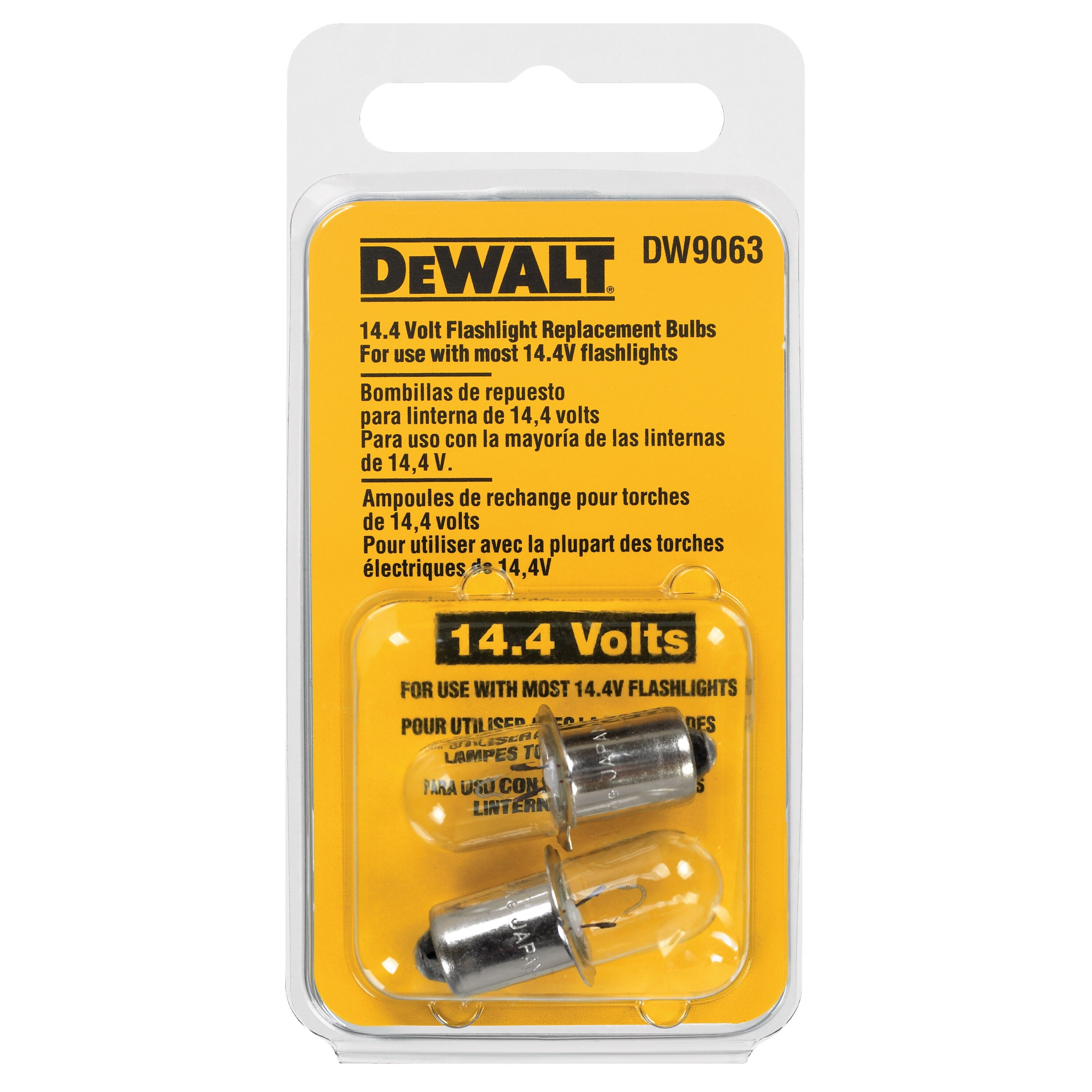 DEWALT 14.4V Flashlight Bulb Replacement (2 Pack) - DW9063 - Perfect for Power Tool Work Lights, Emergency Kits & Camping Gear