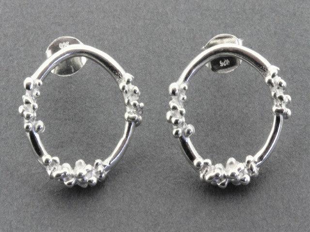 Silver Beaded Circle Earrings for Women - Boho Chic Dangle Jewelry for Party, Wedding & Everyday Wear