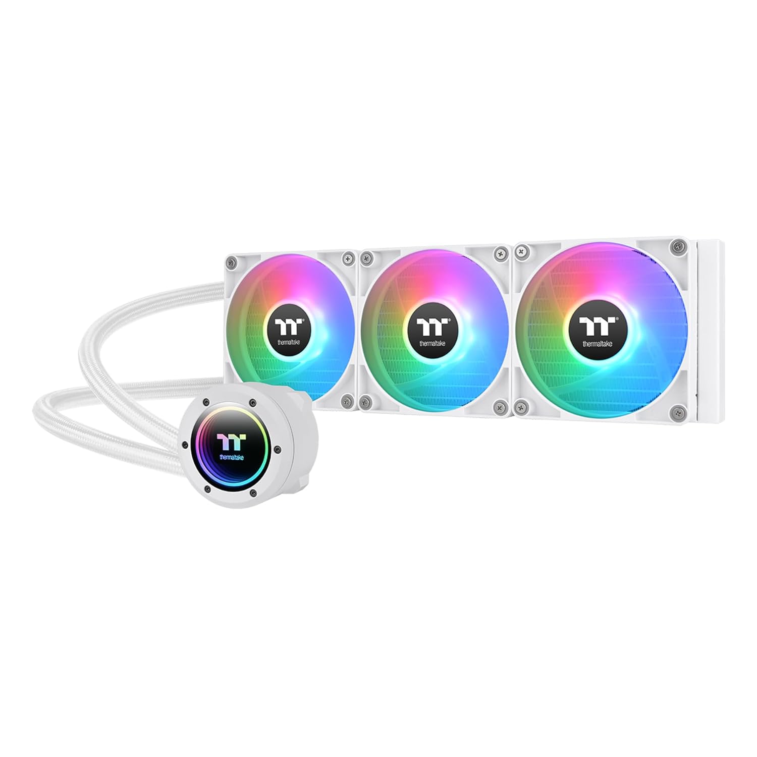 Thermaltake TH360 ARGB Sync 360mm AIO Liquid CPU Cooler - White | Intel & AMD Compatible | PWM Fan Controller | High-Performance Cooling for Gaming PC & Workstation