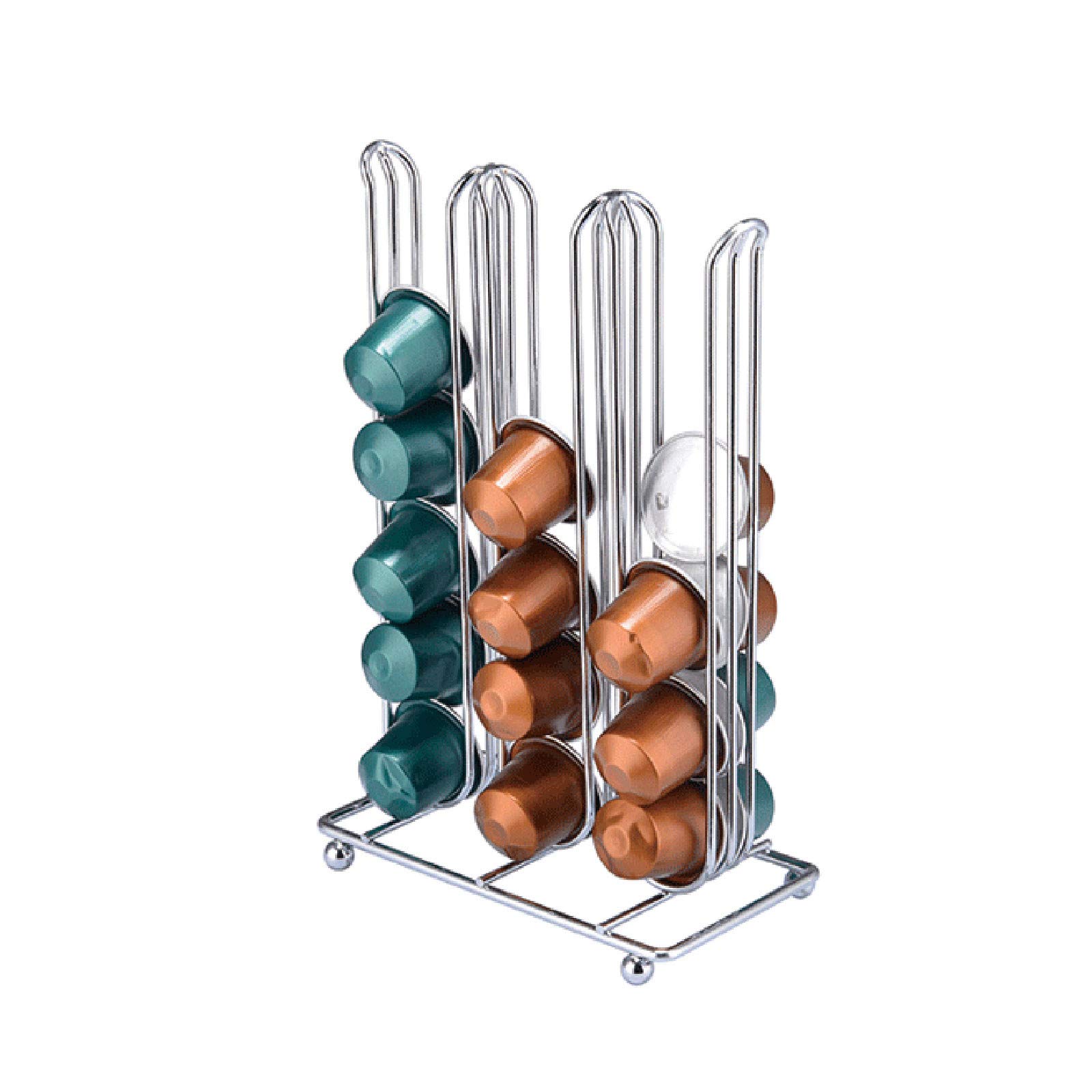 LACACA 36-Pack Capsule Coffee Holder & Wine Glass Drying Rack - Space-Saving Kitchen Storage Organizer for Nespresso Pods & Stemware - Perfect for Coffee Bars, Restaurants, and Home Kitchens (SL, One Size)