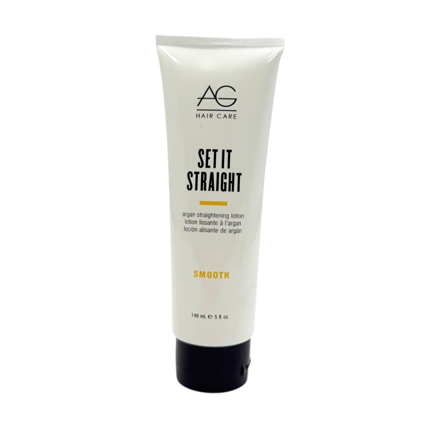 AG Set it Straight Straightening Lotion 5 oz - Professional Hair Smoothing Treatment for Frizz Control & Heat Protection - Perfect for Salon & Home Use