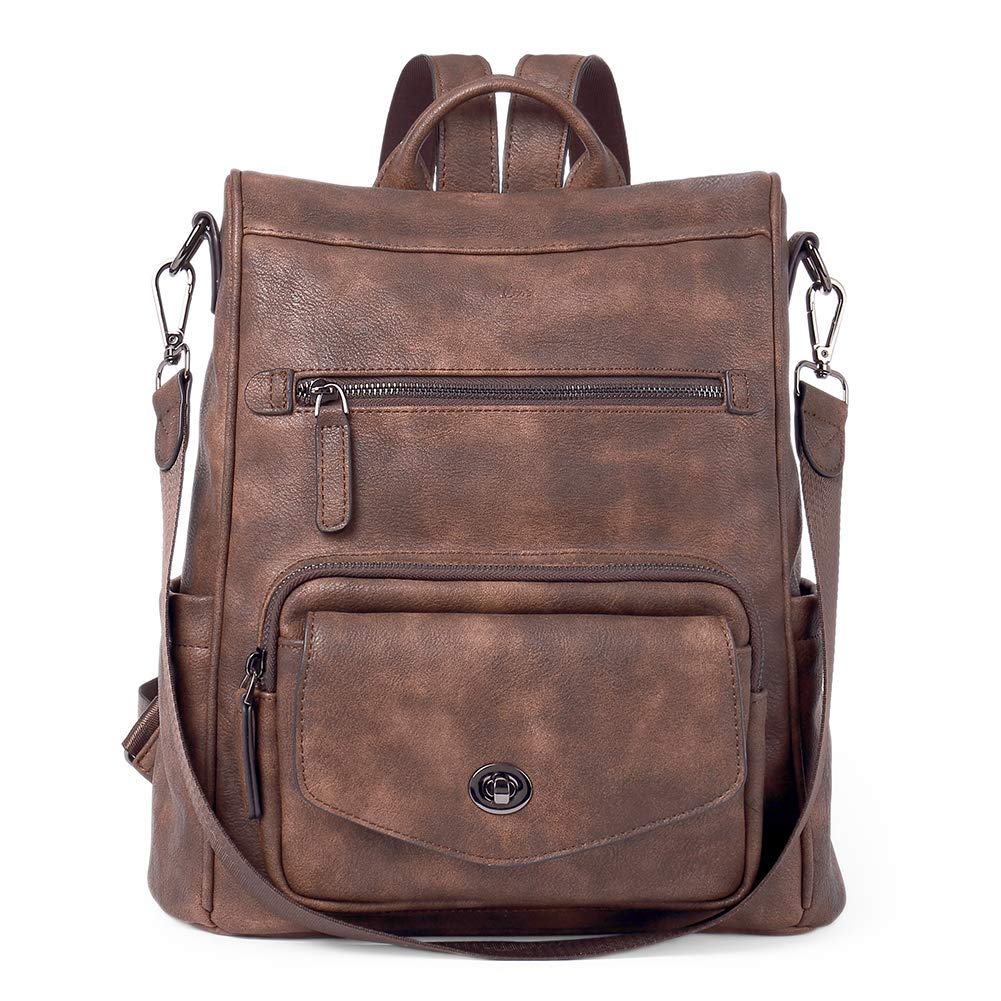 CLUCI Leather Backpack Purse for Women - Convertible Travel Anti-Theft Bag for Work & School