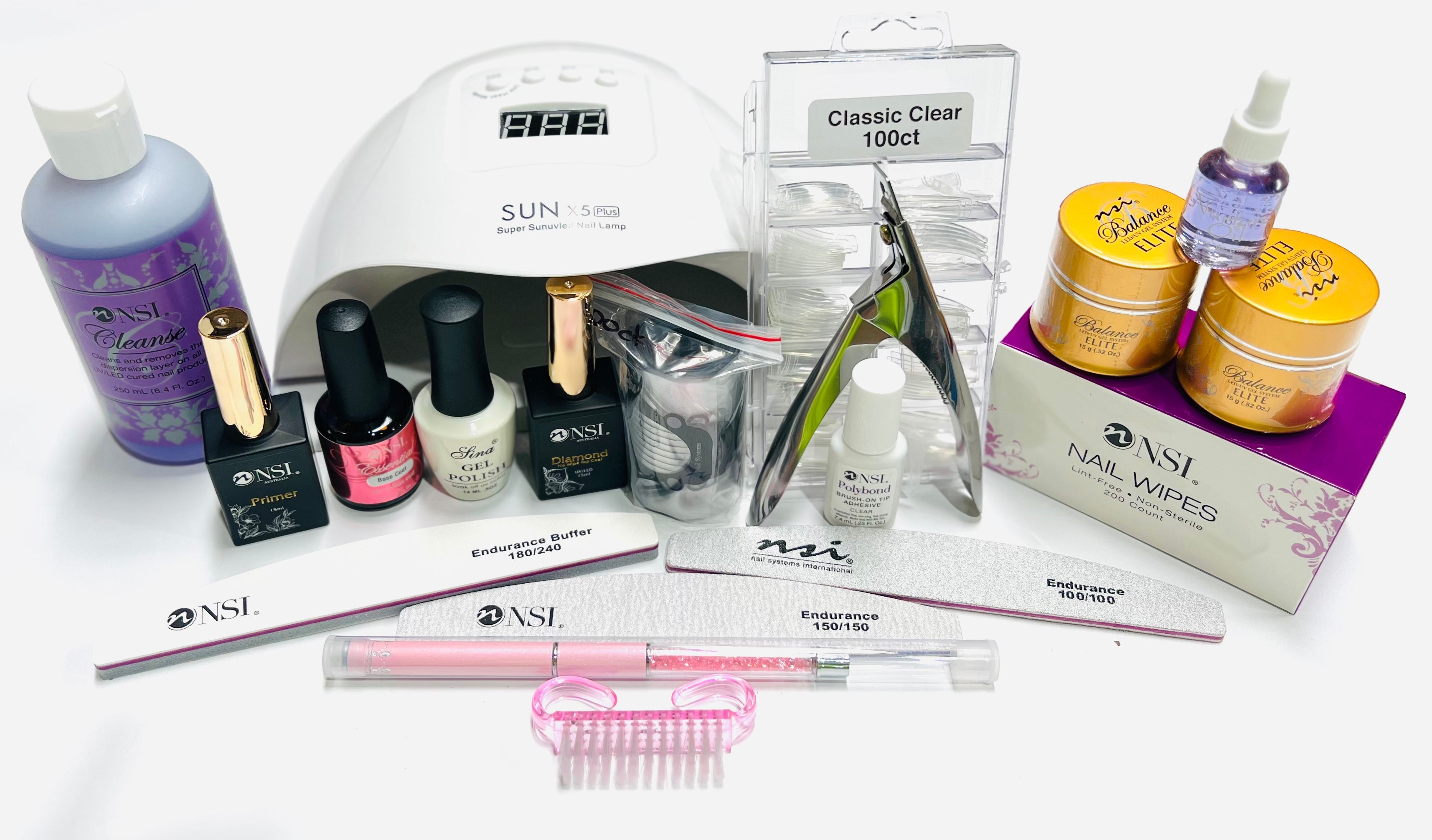 Professional NSI Hard Gel Nail Extensions Kit - Salon Quality DIY Nail Enhancement Set for Strong, Long-Lasting Acrylic Nails - Perfect for Home Manicures, Nail Art, and Special Occasions