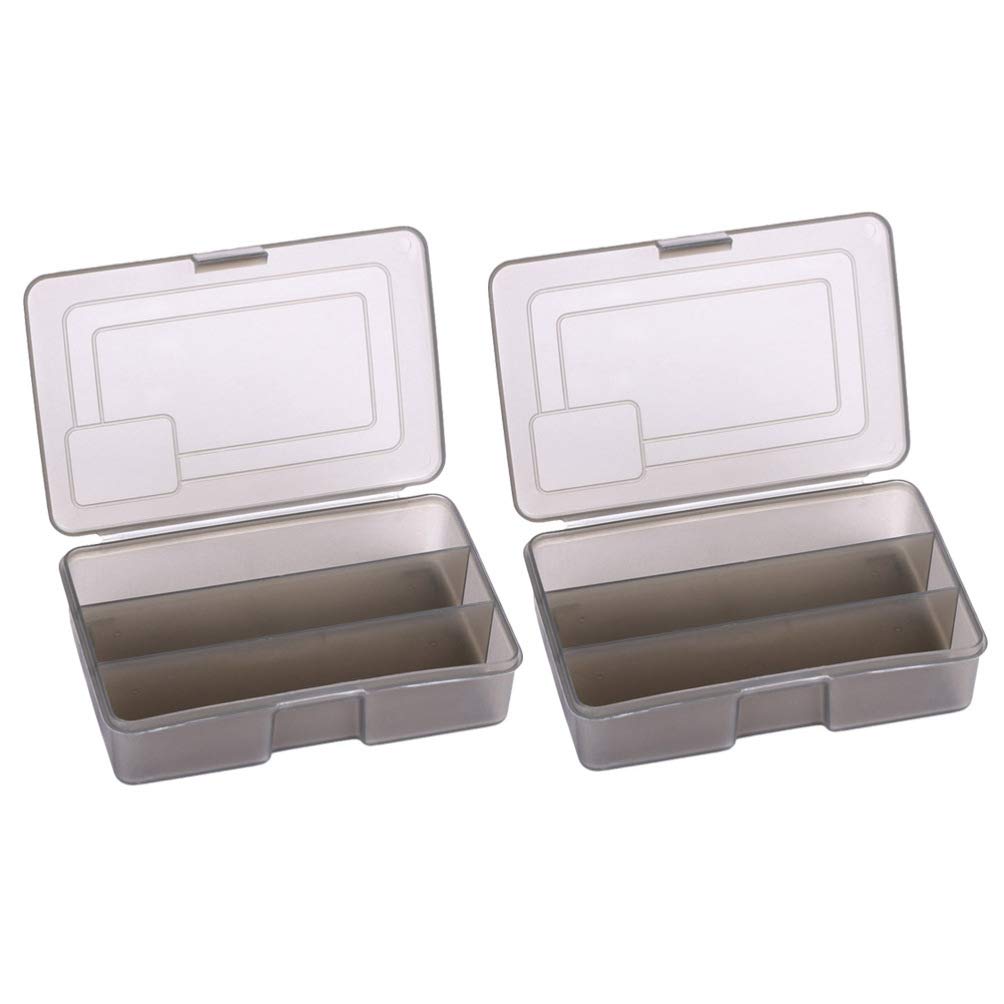 BESPORTBLE 2-Piece Waterproof Fishing Bait Box Set - Plastic Lure Storage Tray with Pulley for Fishing Accessories, Tackle Organization & Outdoor Fishing Gear | Ideal for Freshwater, Saltwater & Ice Fishing