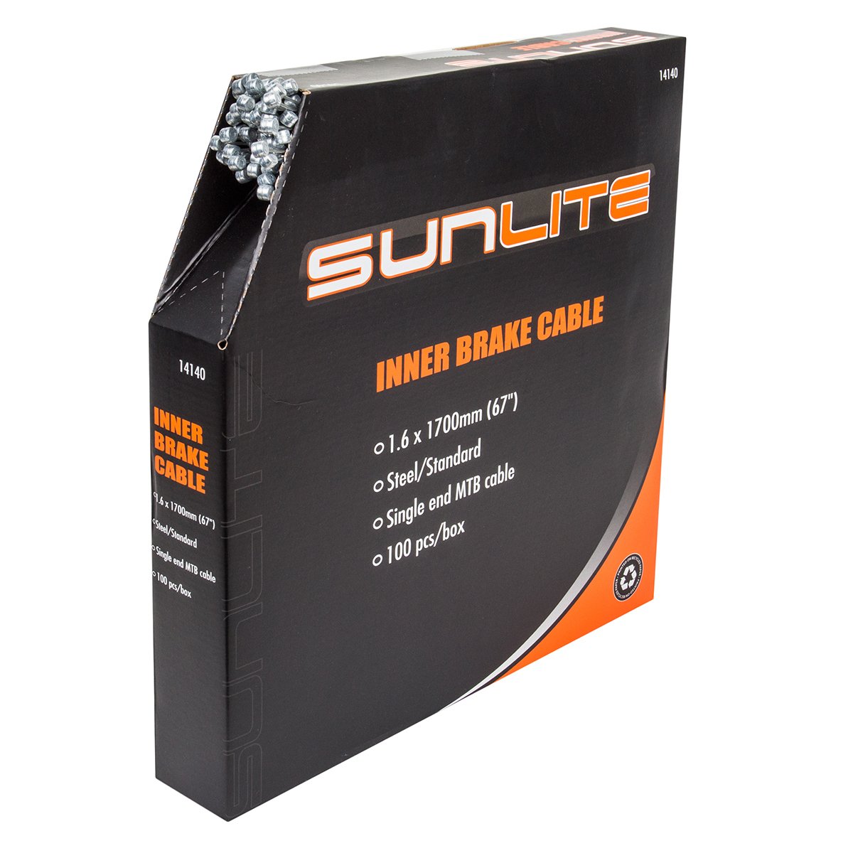 Sunlite Bulk Box Brake Cables - 100 Pack | High-Quality Brake Cables for Bicycles | Perfect for Bike Repair Shops & DIY Maintenance