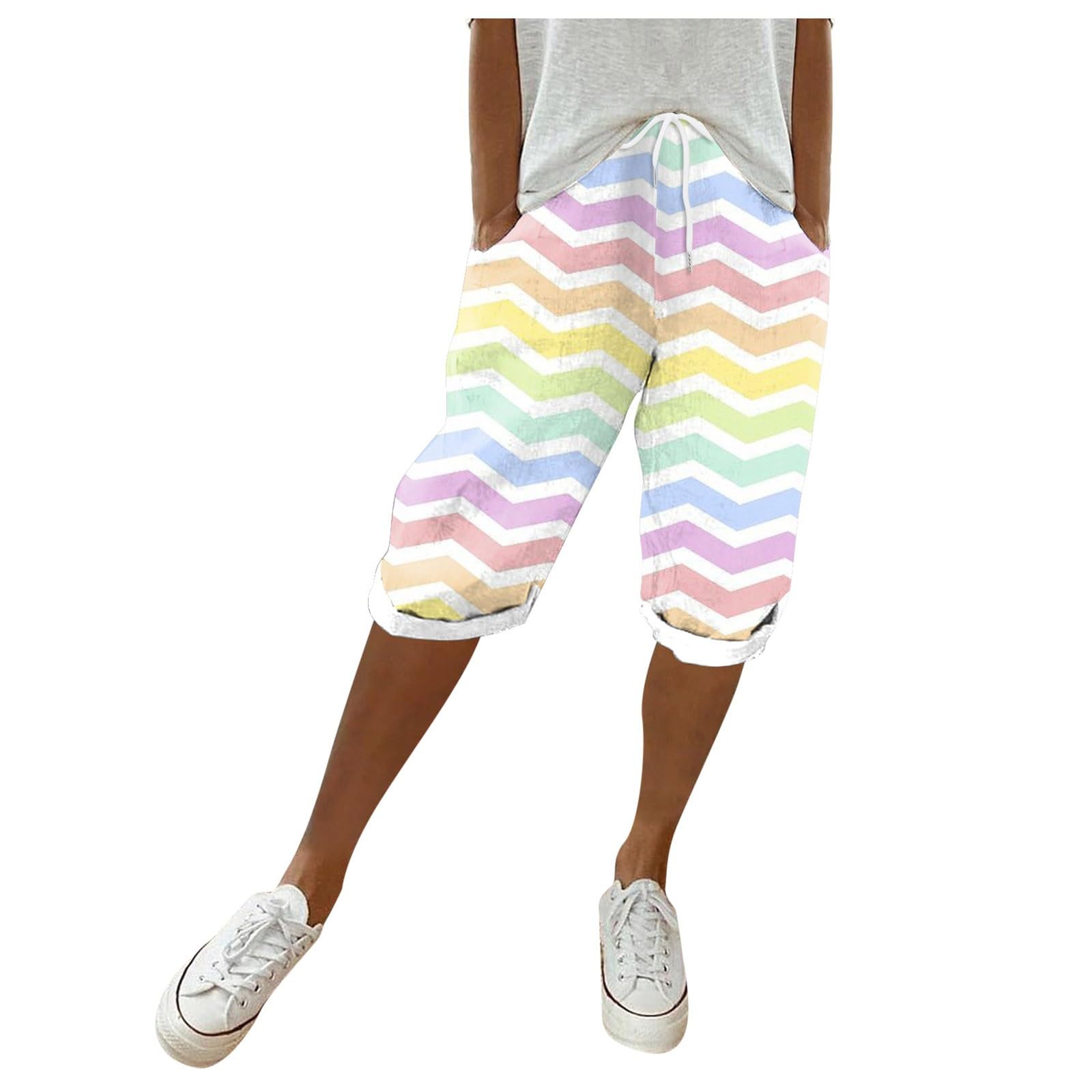 2024 Women's Bermuda Shorts - Floral Linen Summer Shorts with Pockets | Casual & Beach Wear