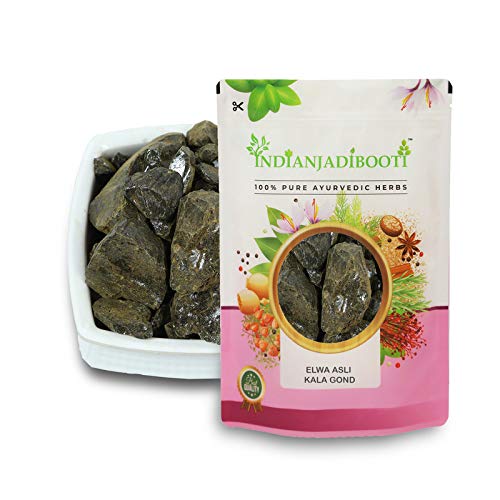 Authentic Indian JadiBooti Kala Gond (Black Aloe Vera Gum) - 100% Pure Aloe Barbadensis - 400g (14oz) for Natural Hair Care, Skin Health & Ayurvedic Remedies | Perfect for DIY Beauty Treatments & Herbal Wellness