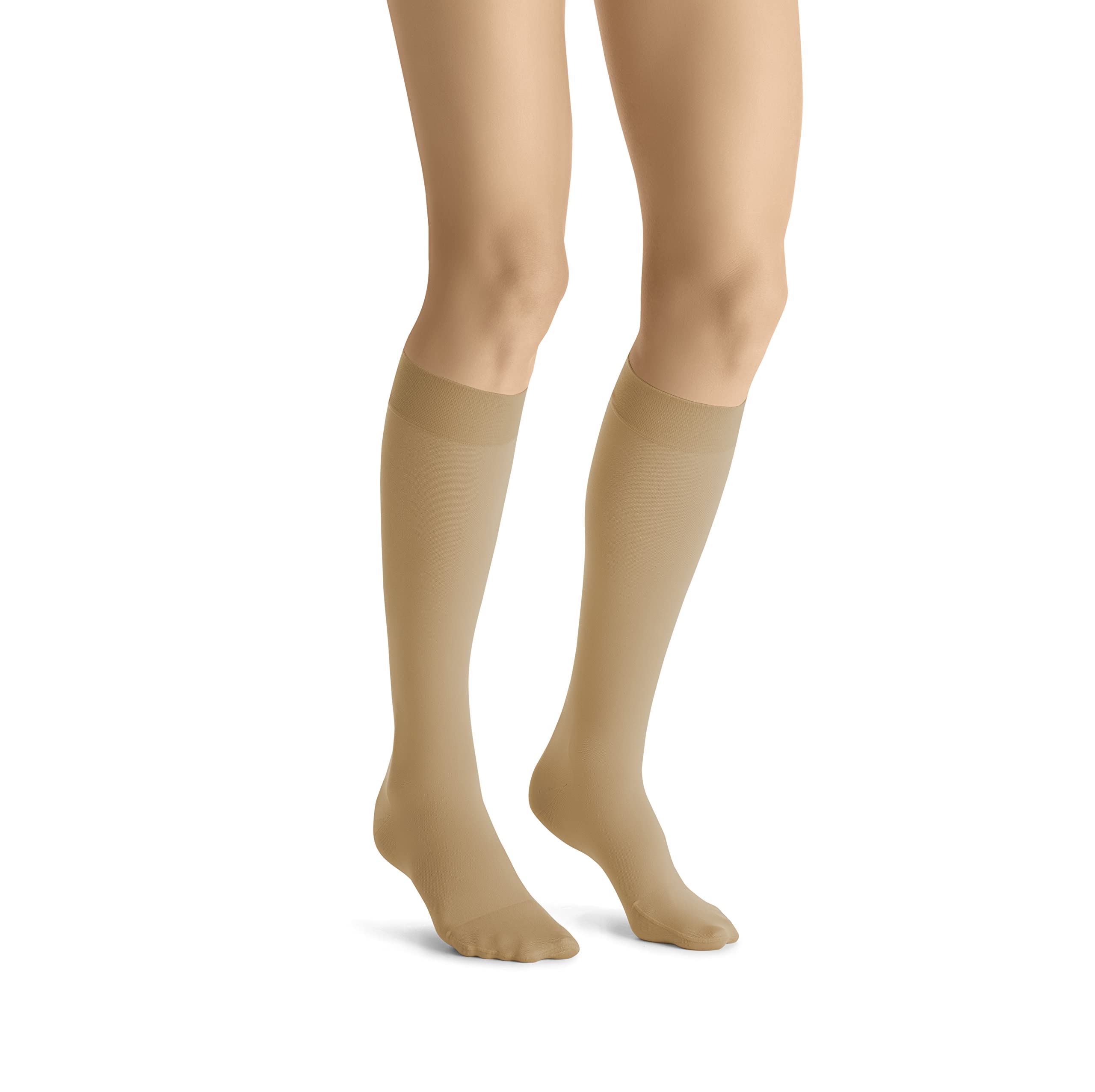JOBST Opaque SoftFit 15-20 mmHg Closed Toe Knee High Compression Stockings for Women - Medium, Honey Beige | Medical Support for Varicose Veins, Swelling & Circulation | Perfect for Travel, Work & Daily Wear
