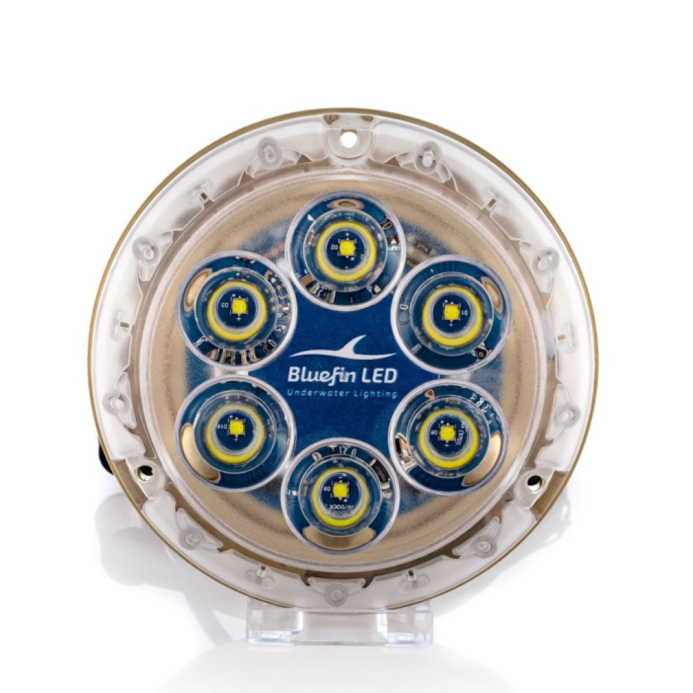 Bluefin LED Bronze Piranha P6 Nitro SM Light - 12V Cobalt Blue Underwater Fishing Light for Boats, Docks & Night Fishing | Attracts Fish & Enhances Visibility